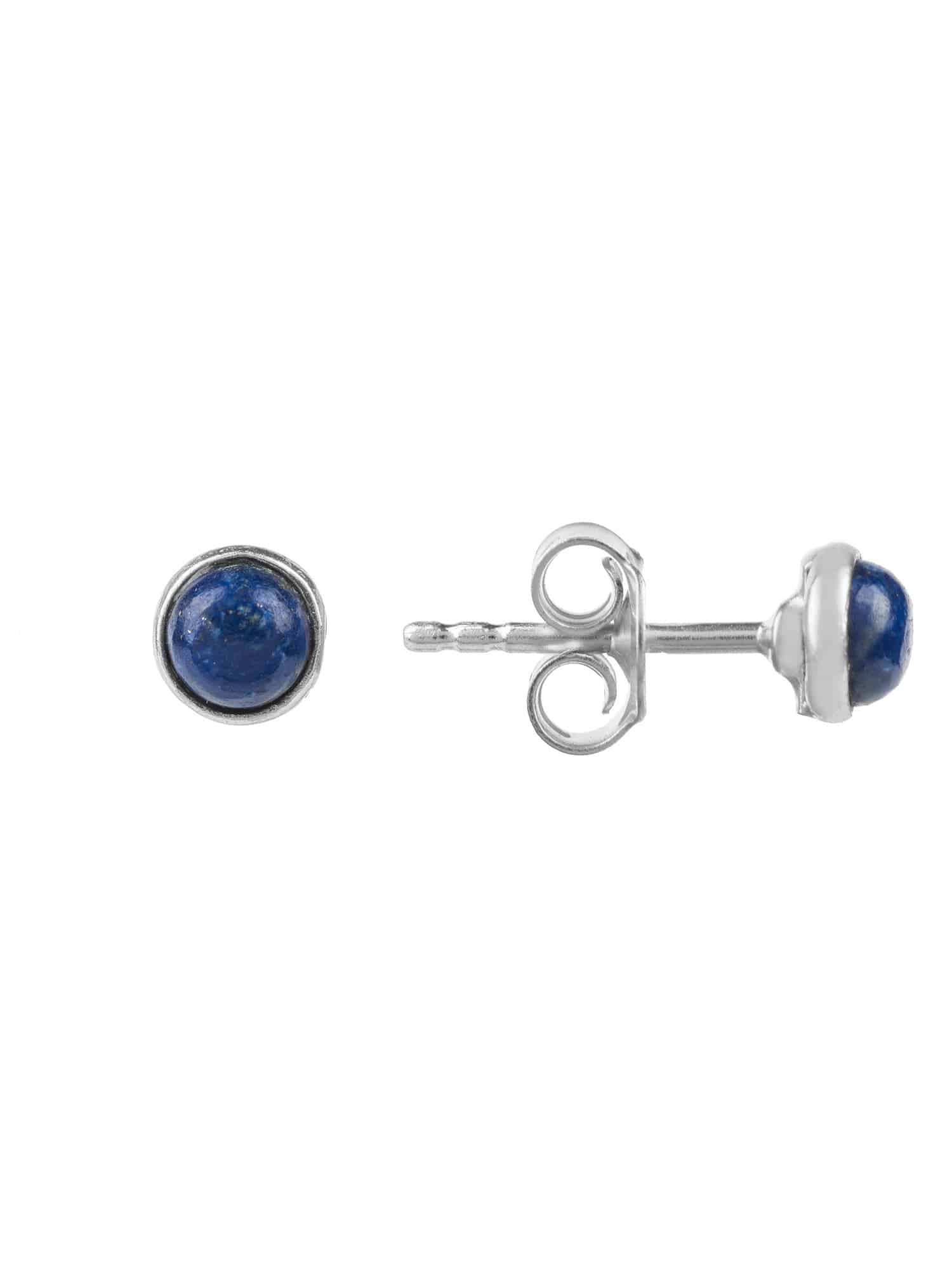Petite Gemstone Silver Earrings Lapis Lazuli - LATELITA Earrings