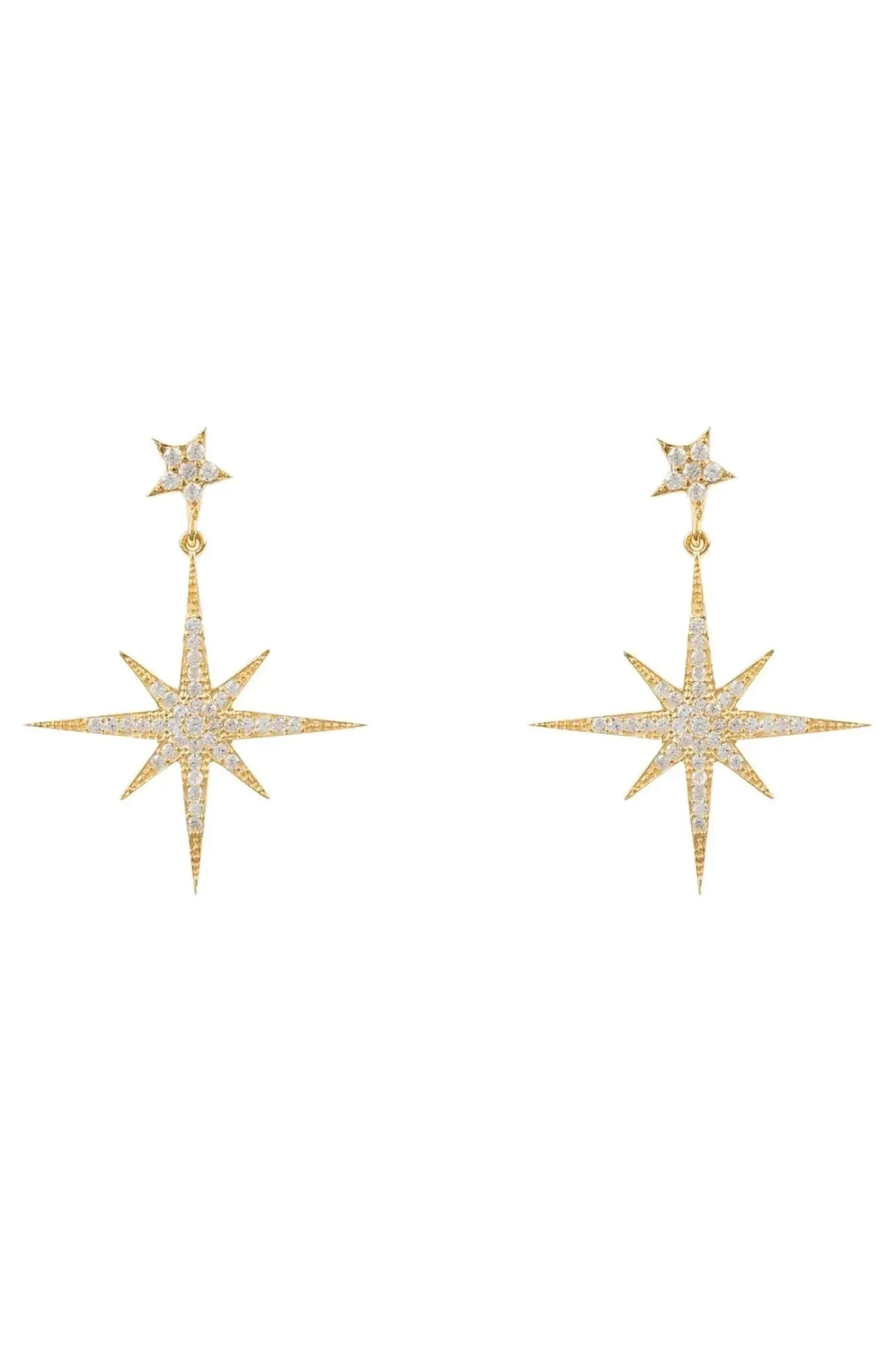 Petite Star Burst Drop Earrings Gold - LATELITA Earrings