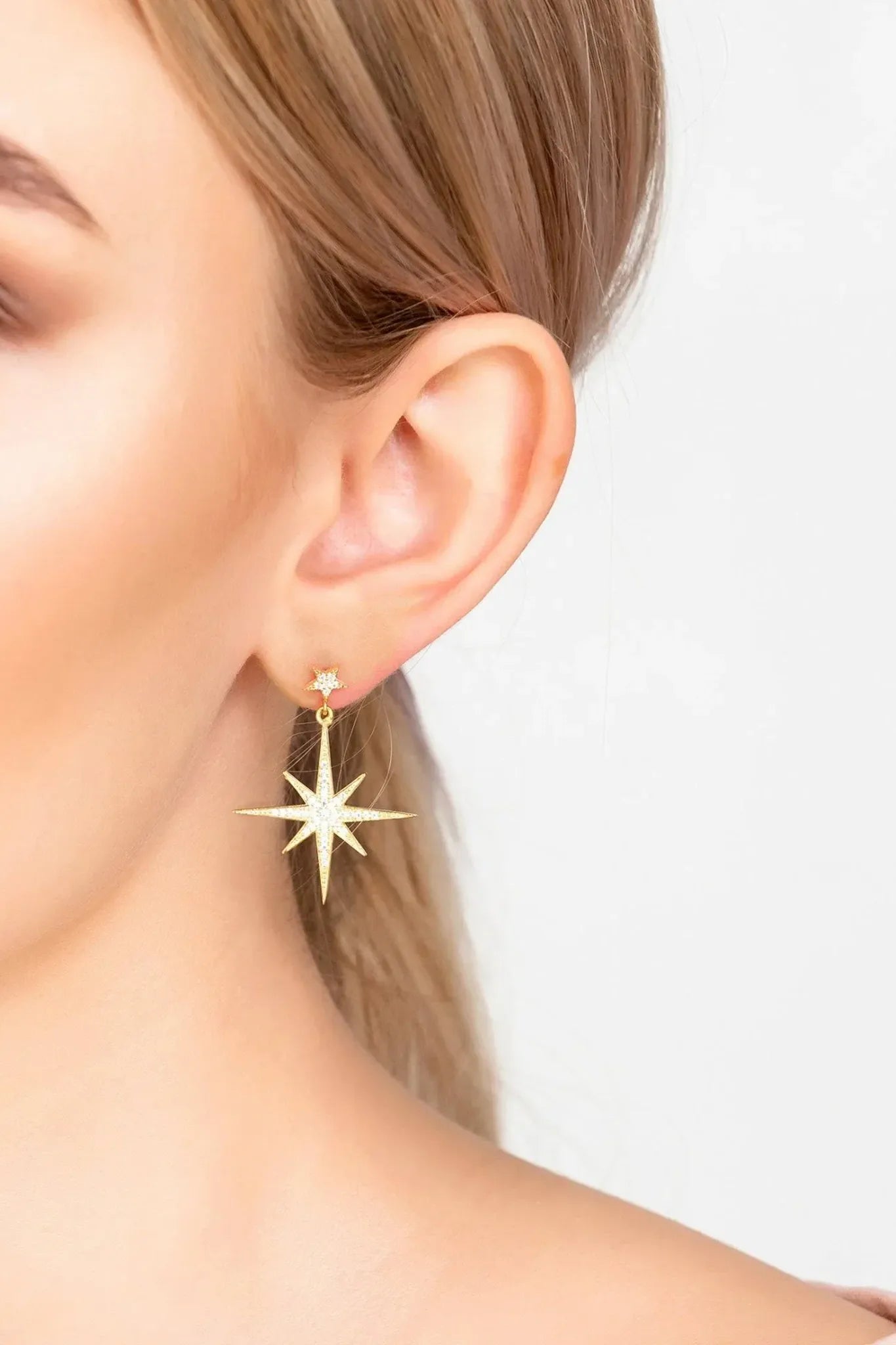 Petite Star Burst Drop Earrings Gold - LATELITA Earrings