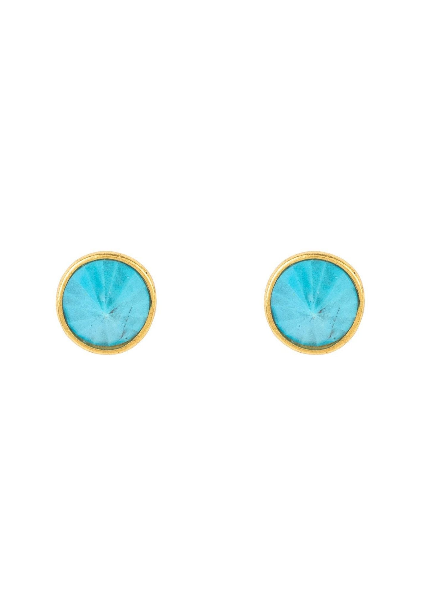 Pia Gemstone Spike Earrings Gold Turquoise - LATELITA Earrings