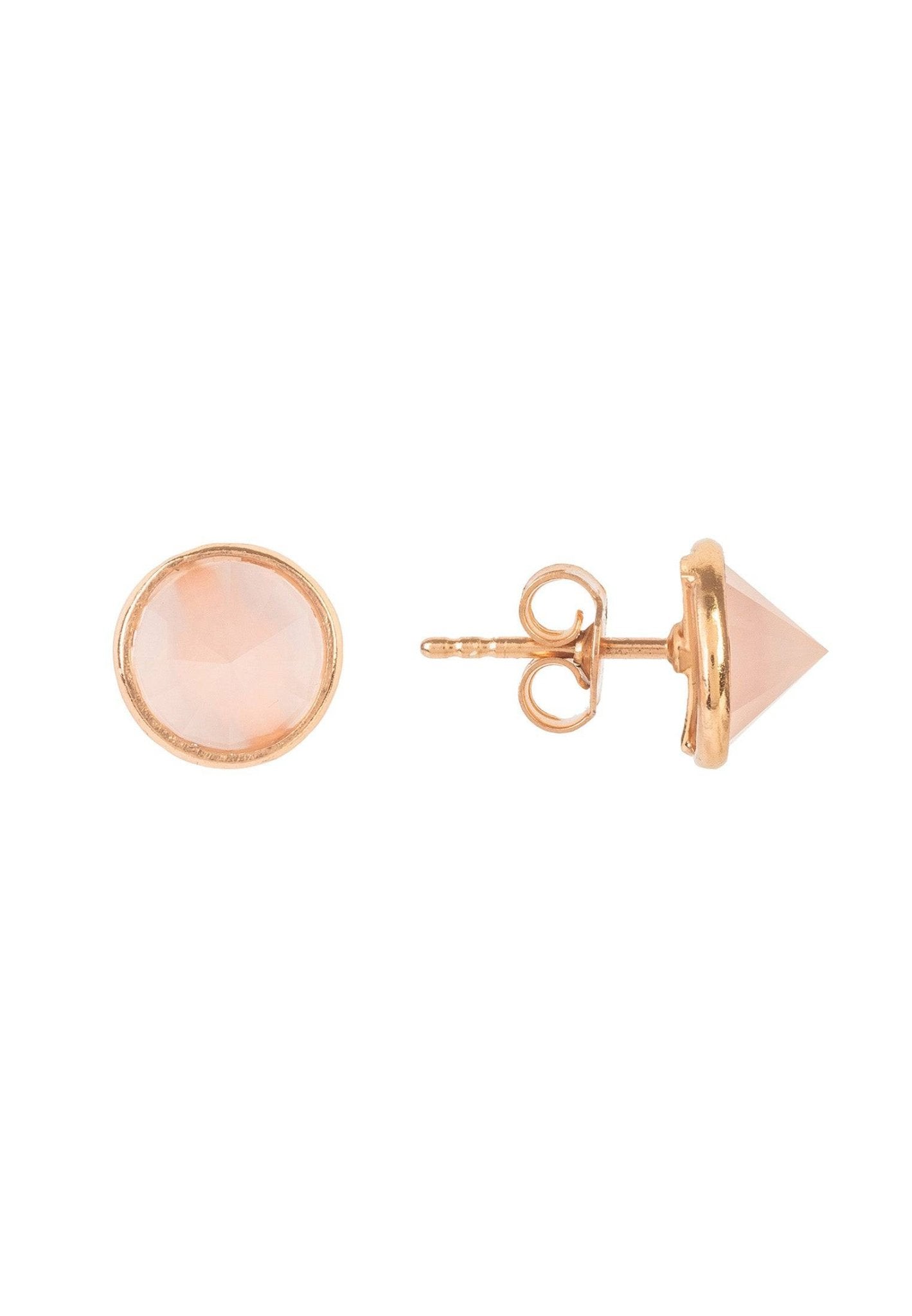 Pia Gemstone Spike Earrings Rosegold Rose Quartz - LATELITA Earrings