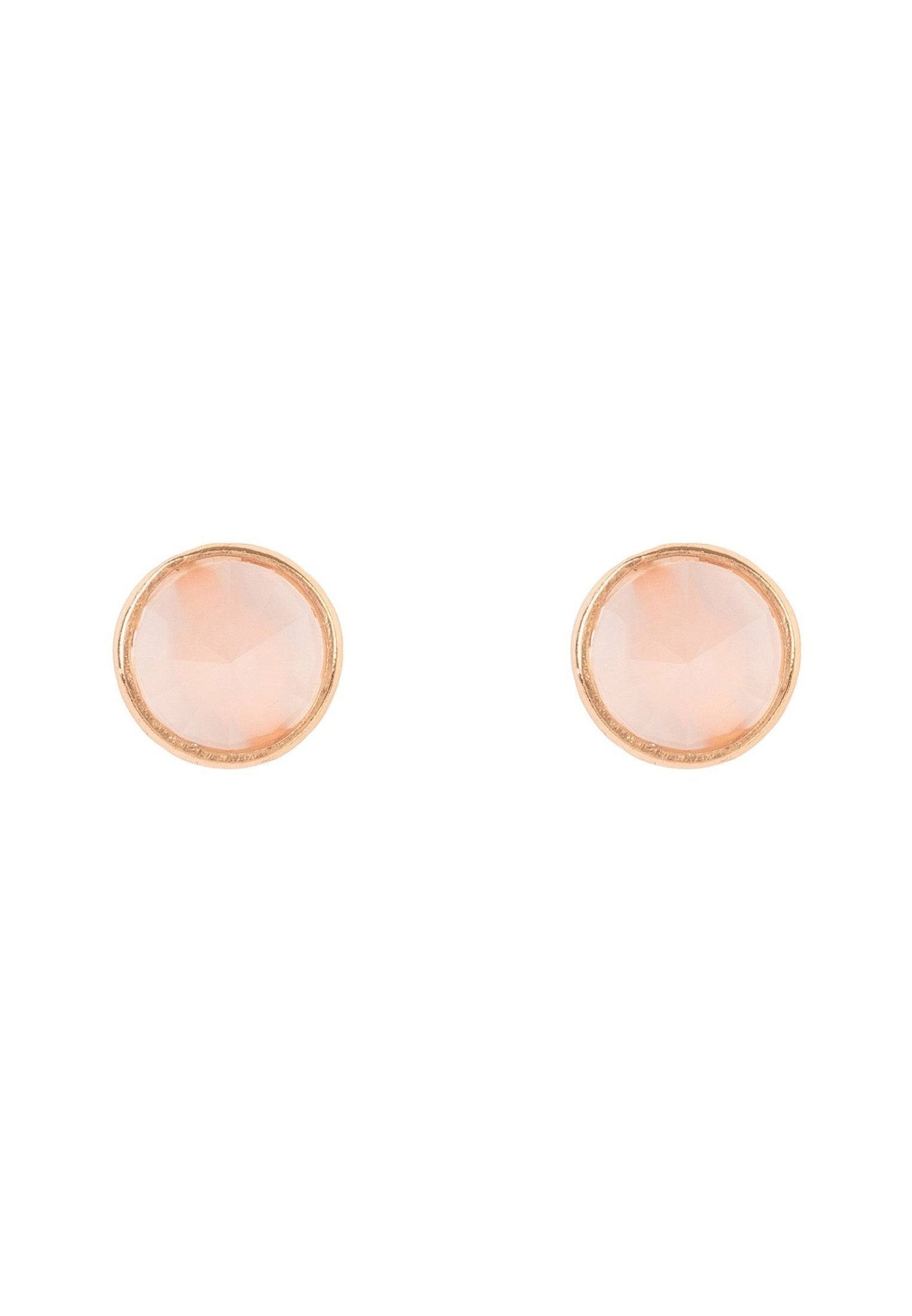 Pia Gemstone Spike Earrings Rosegold Rose Quartz - LATELITA Earrings