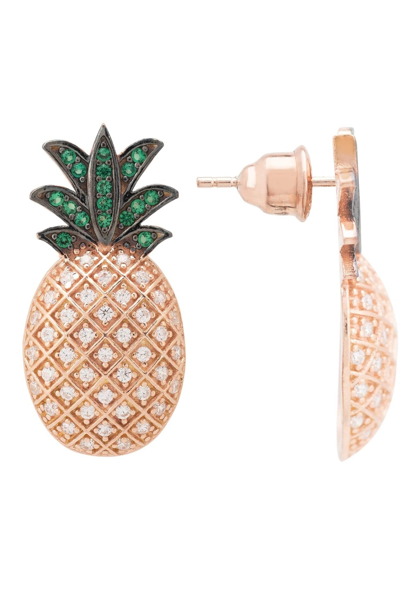 Pineapple Earrings Rosegold - LATELITA Earrings