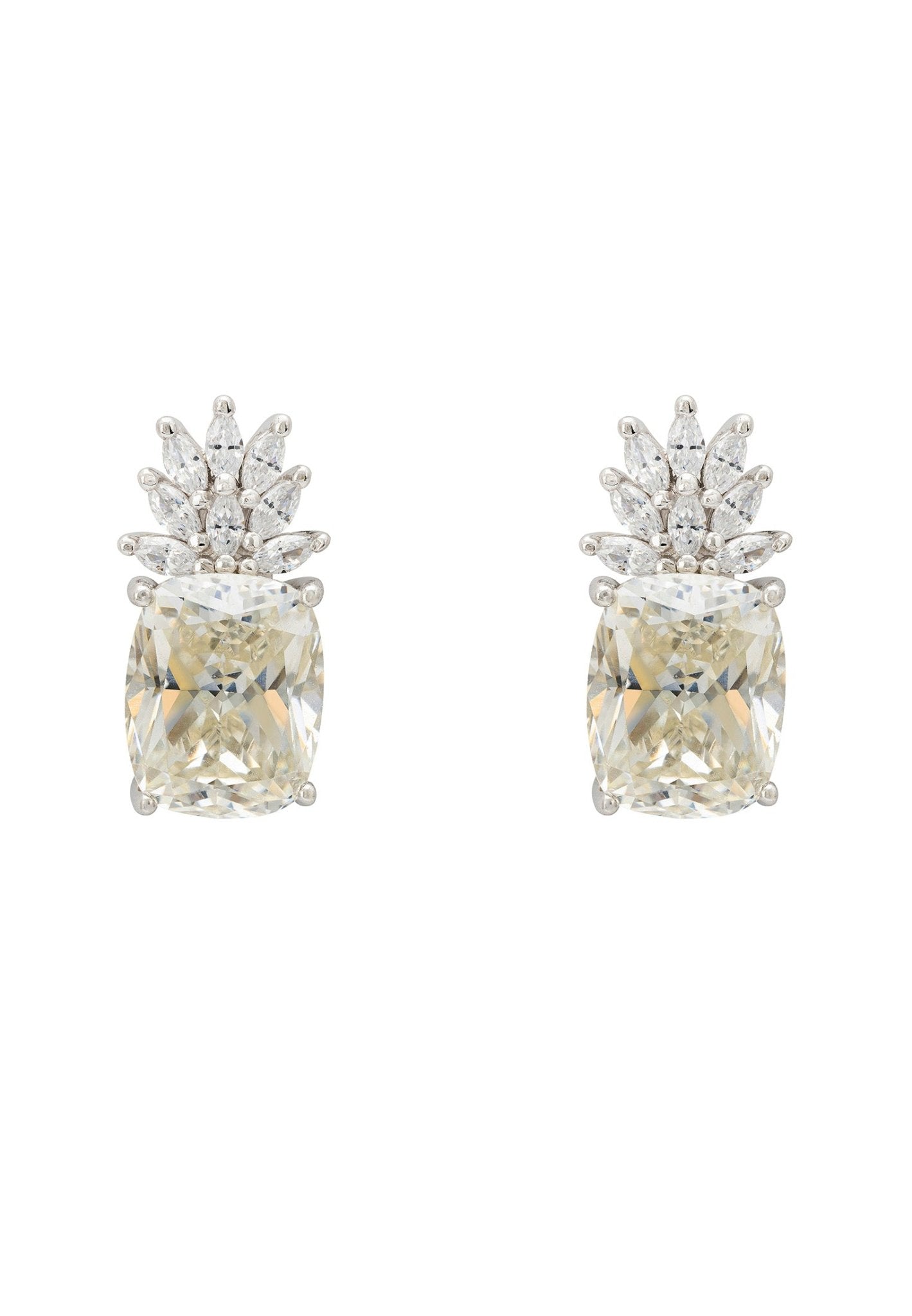 Pineapple Gemstone Earrings Moissanite Silver - LATELITA Earrings