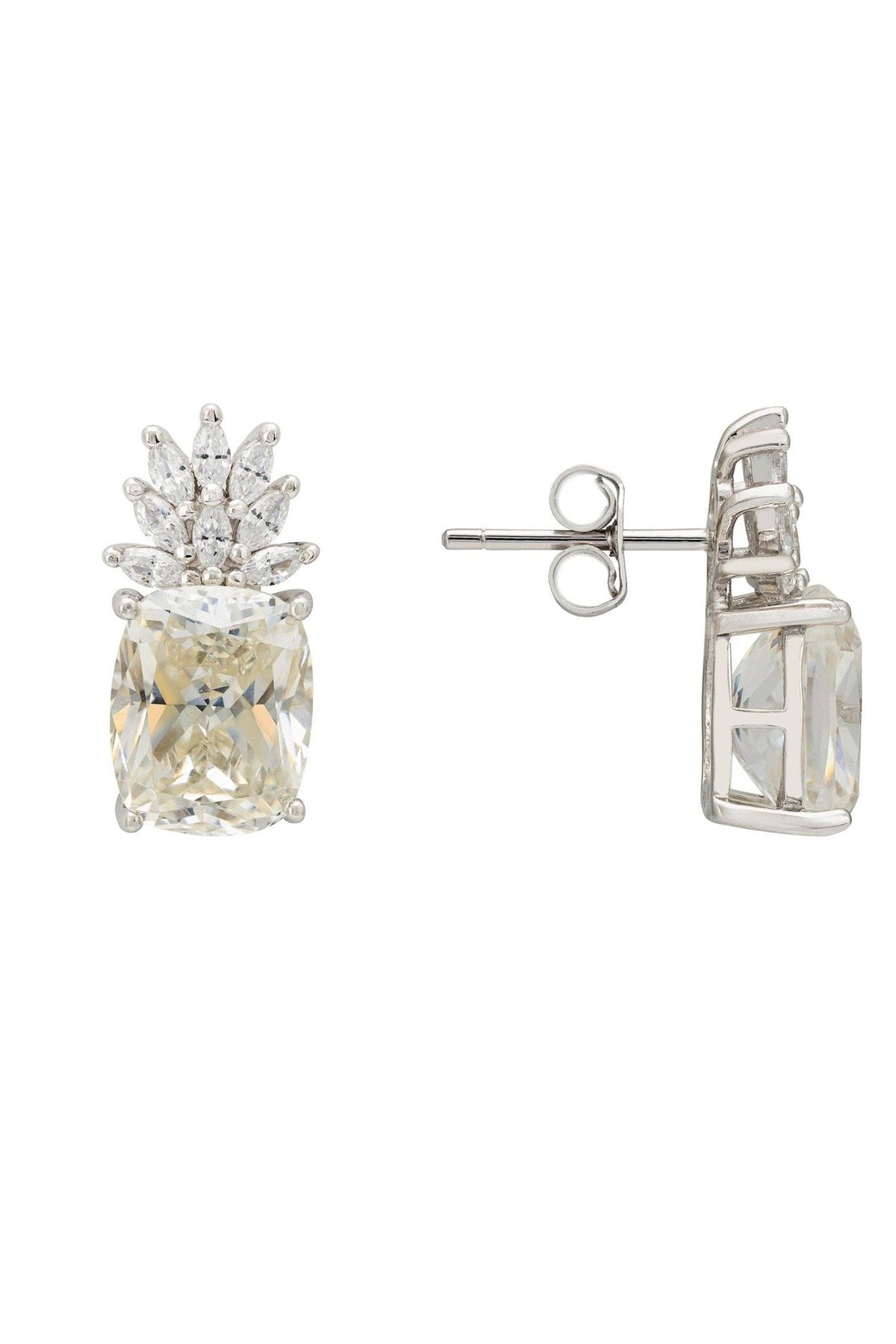 Pineapple Gemstone Earrings Moissanite Silver - LATELITA Earrings