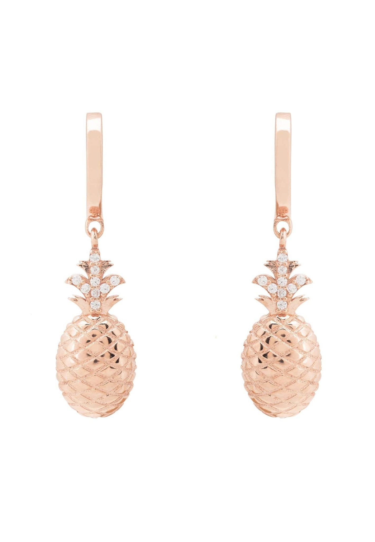 Pineapple Huggie Hoops Rosegold - LATELITA Earrings