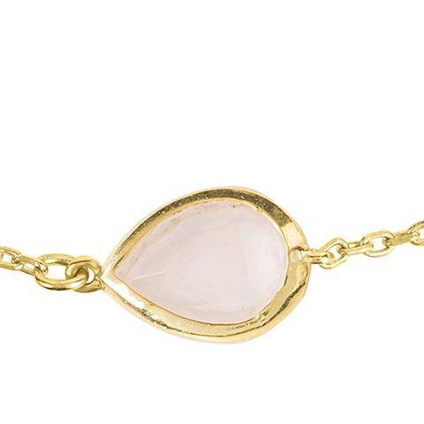 Pisa Mini Teardrop Bracelet Gold Rose Quartz - LATELITA Bracelets