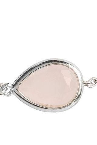 Pisa Mini Teardrop Bracelet Silver Rose Quartz - LATELITA Bracelets