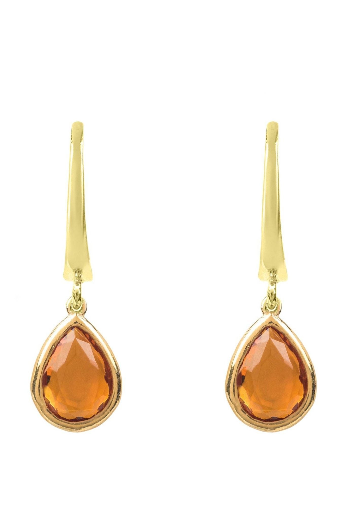 Pisa Mini Teardrop Earrings Gold Citrine - LATELITA Earrings