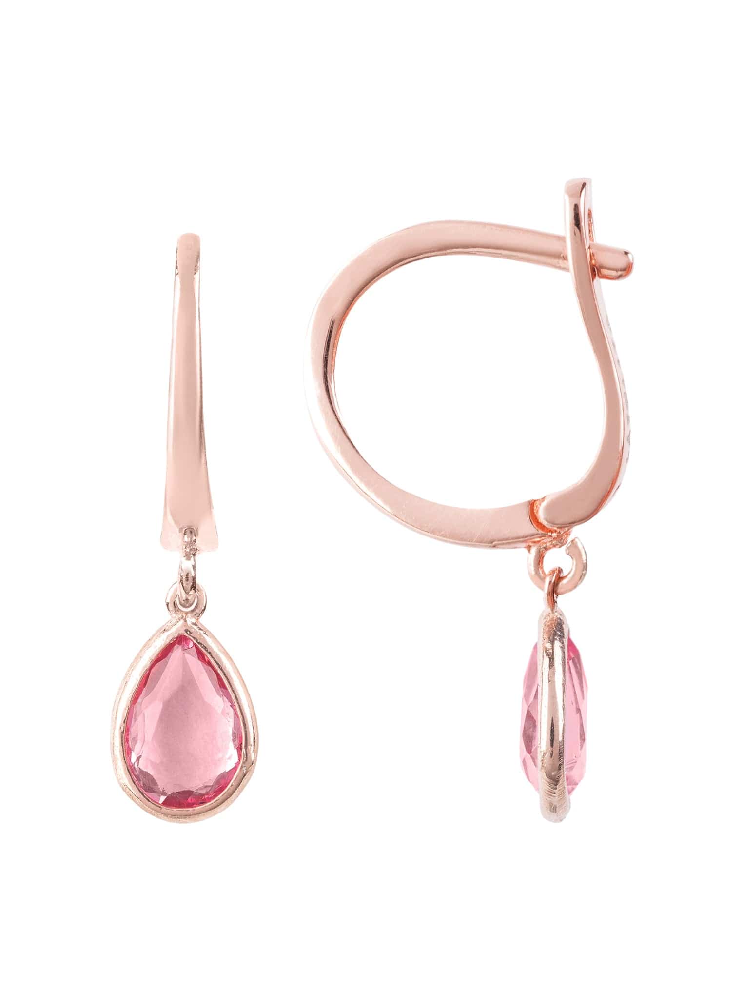 Pisa Mini Teardrop Earrings Rosegold Pink Tourmaline - LATELITA Earrings
