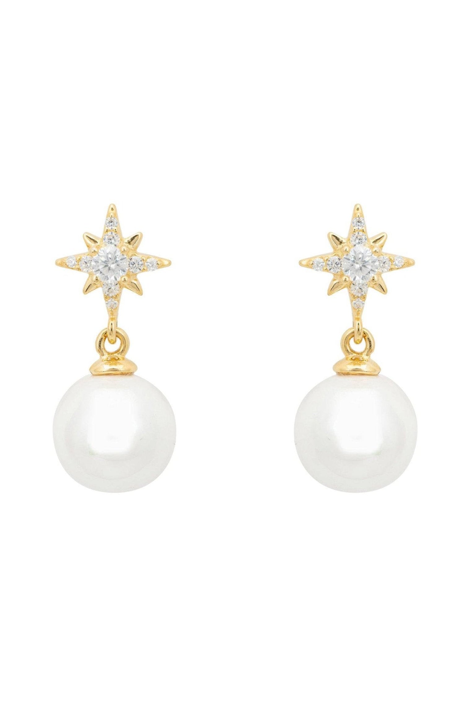 Polaris North Star Pearl Earrings Gold - LATELITA Earrings