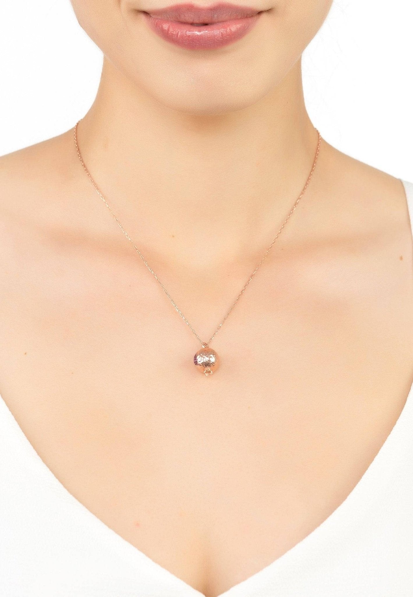 Pomegranate Charm Necklace Rosegold - LATELITA Necklaces