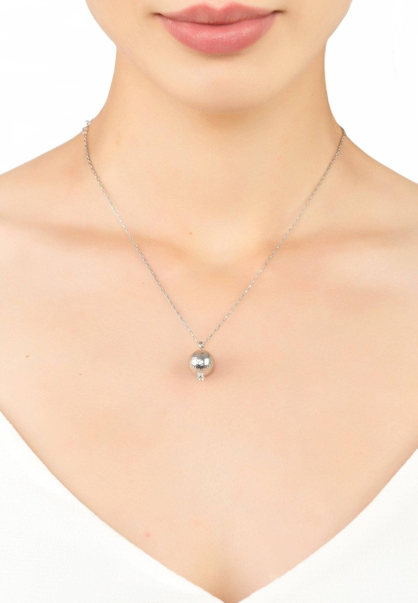 Pomegranate Charm Necklace Silver - LATELITA Necklaces