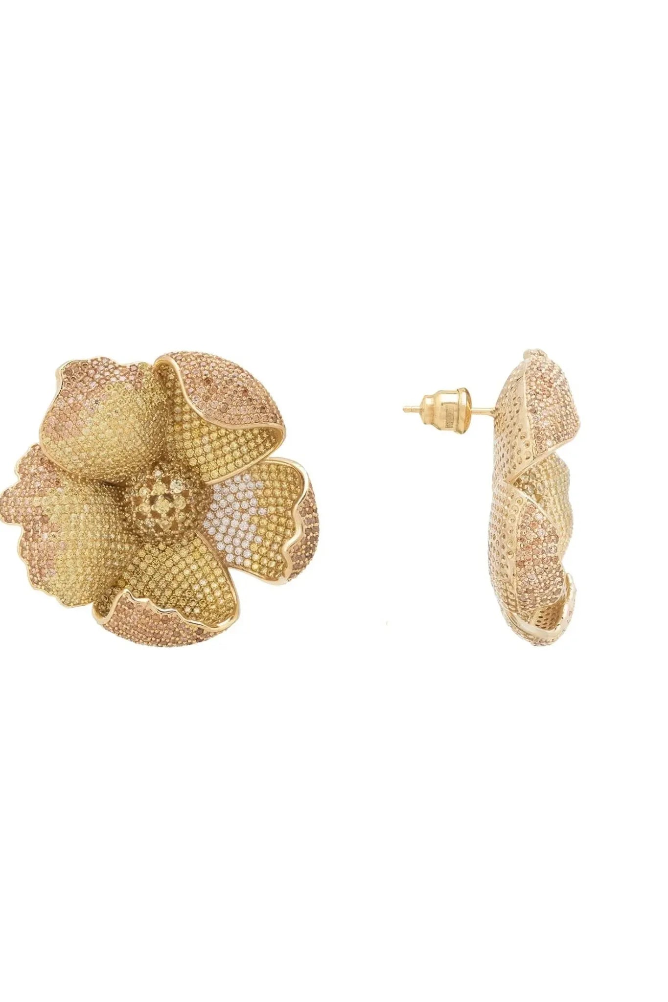 Poppy Flower Lemon Earrings Gold - LATELITA Earrings