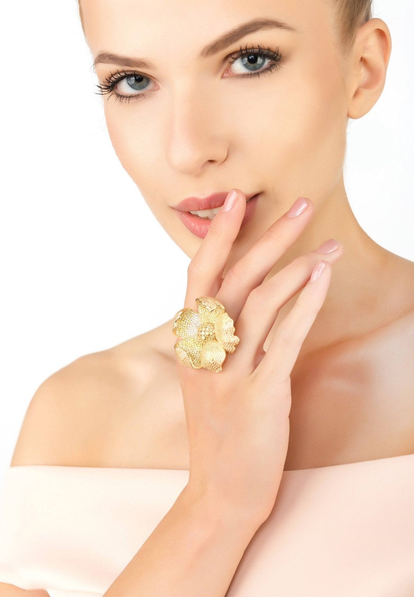 Poppy Flower Lemon Ring Gold - LATELITA Rings