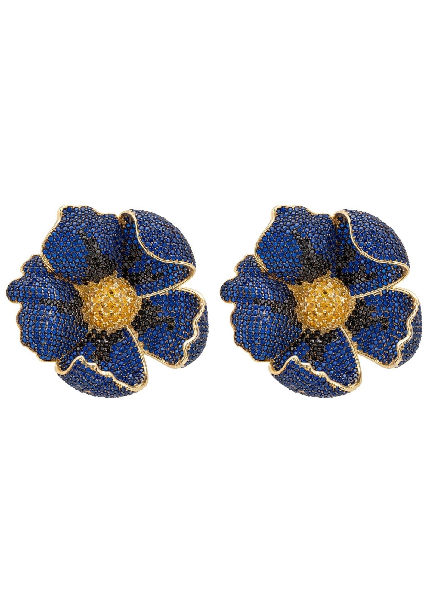 Poppy Sapphire Blue Earrings Gold - LATELITA Earrings