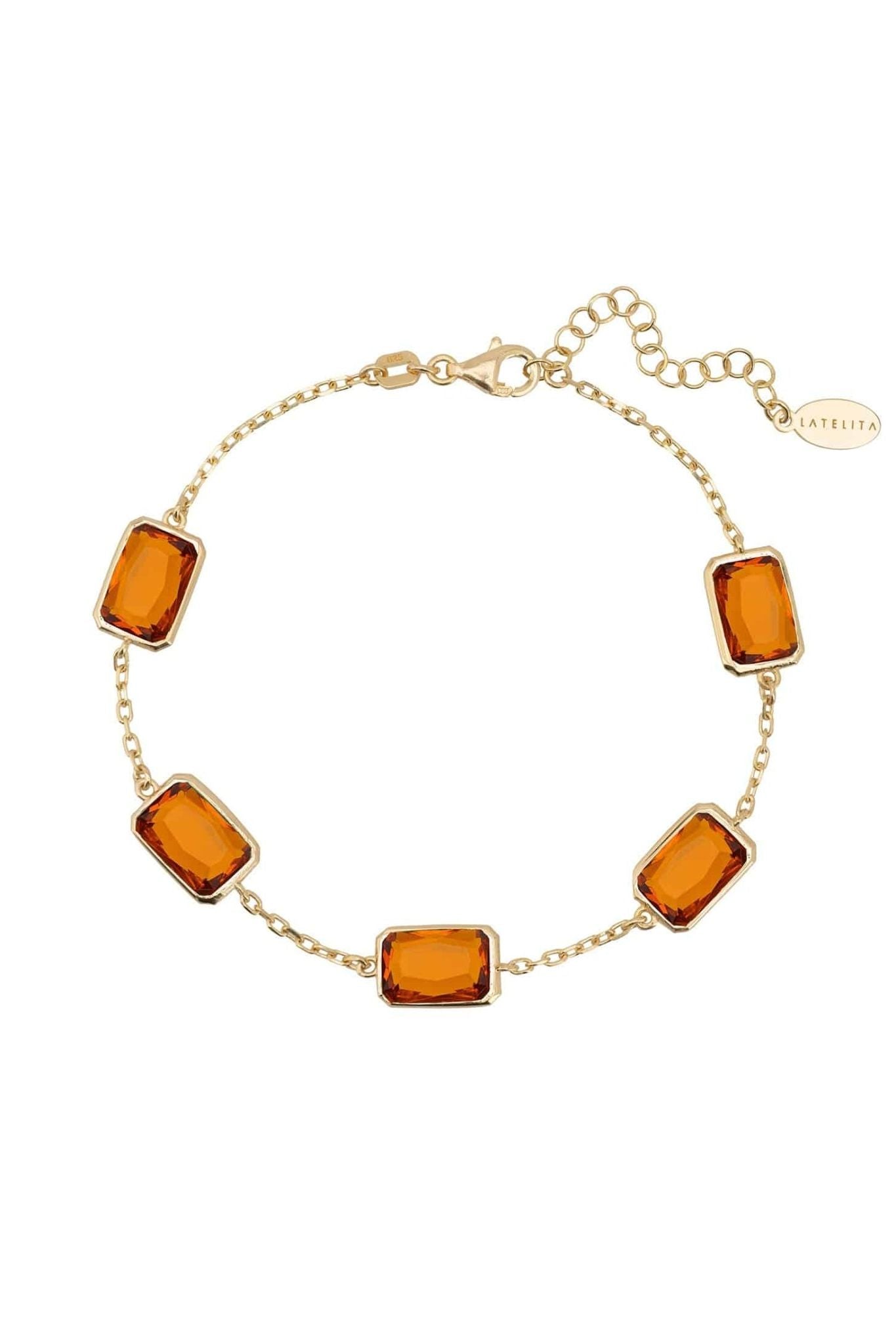 Portofino Bracelet Gold Citrine - LATELITA Bracelets