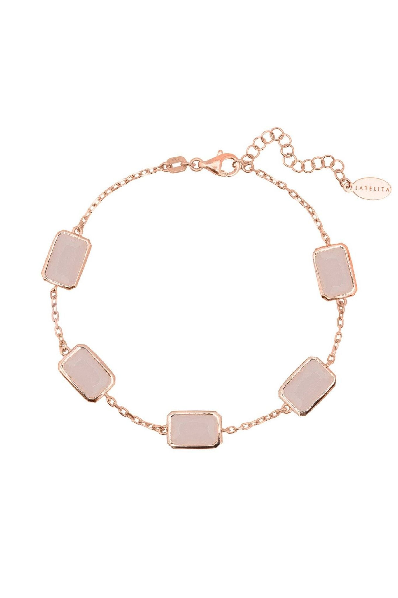 Portofino Bracelet Rose Gold Rose Quartz - LATELITA Bracelets