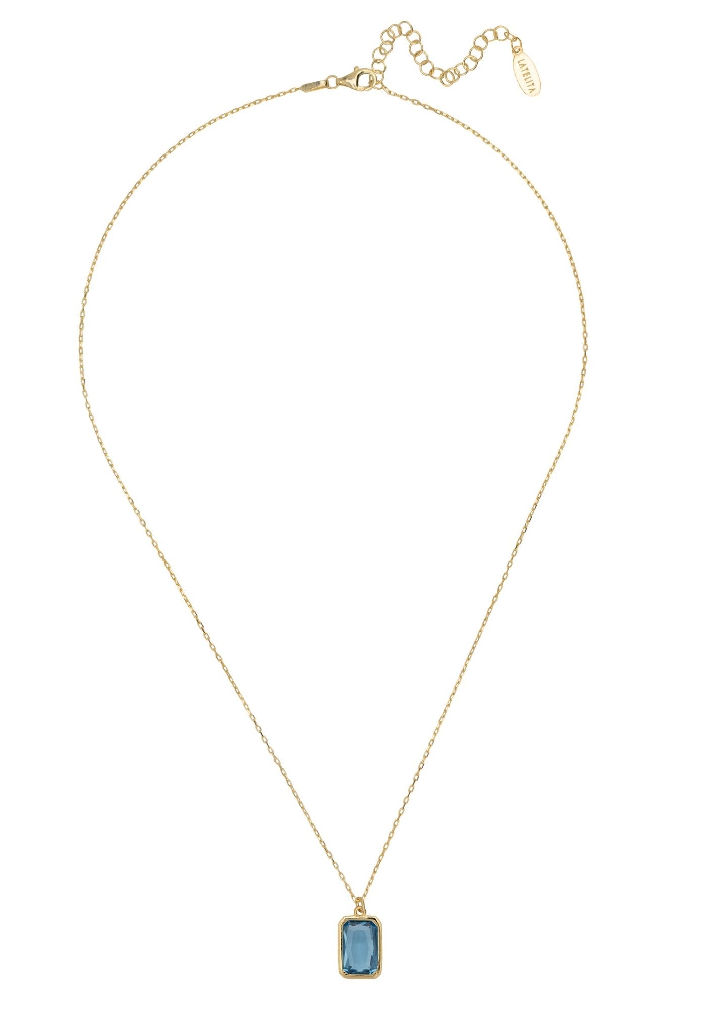 Portofino Necklace Gold Blue Topaz - LATELITA Necklaces