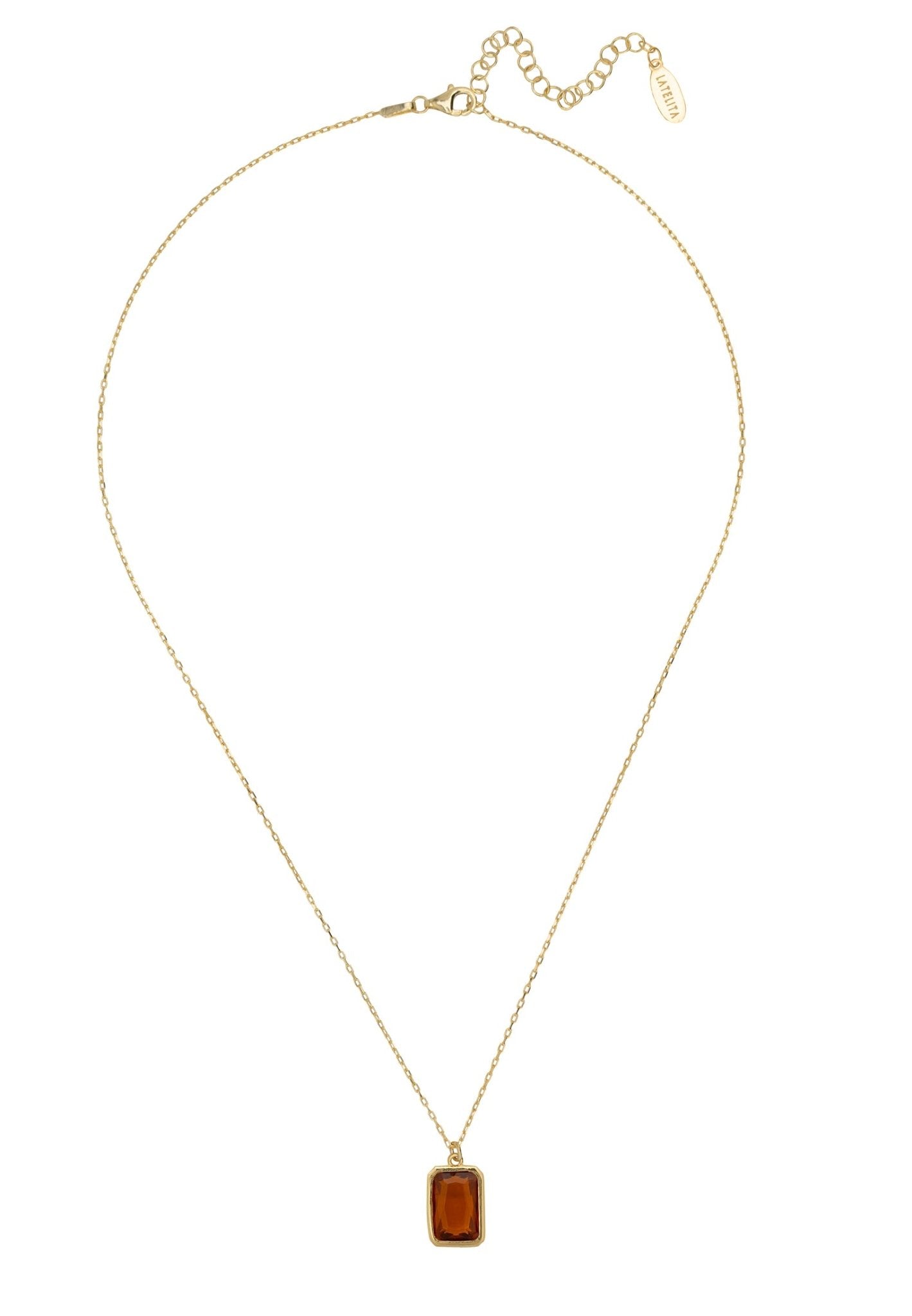 Portofino Necklace Gold Citrine - LATELITA Necklaces
