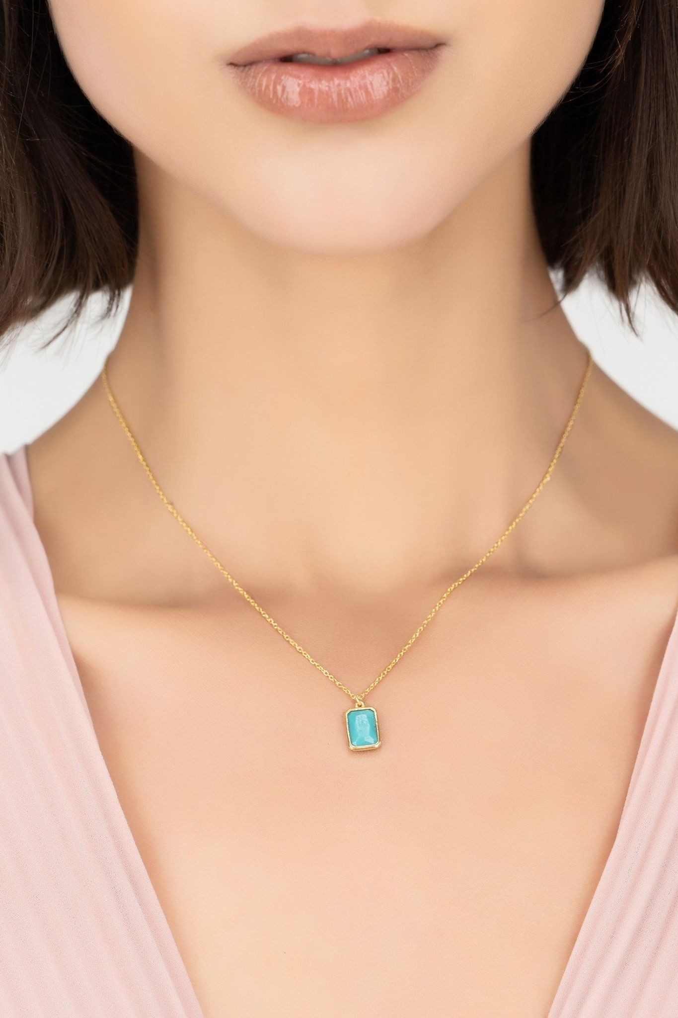 Portofino Necklace Gold Turquoise - LATELITA Necklaces