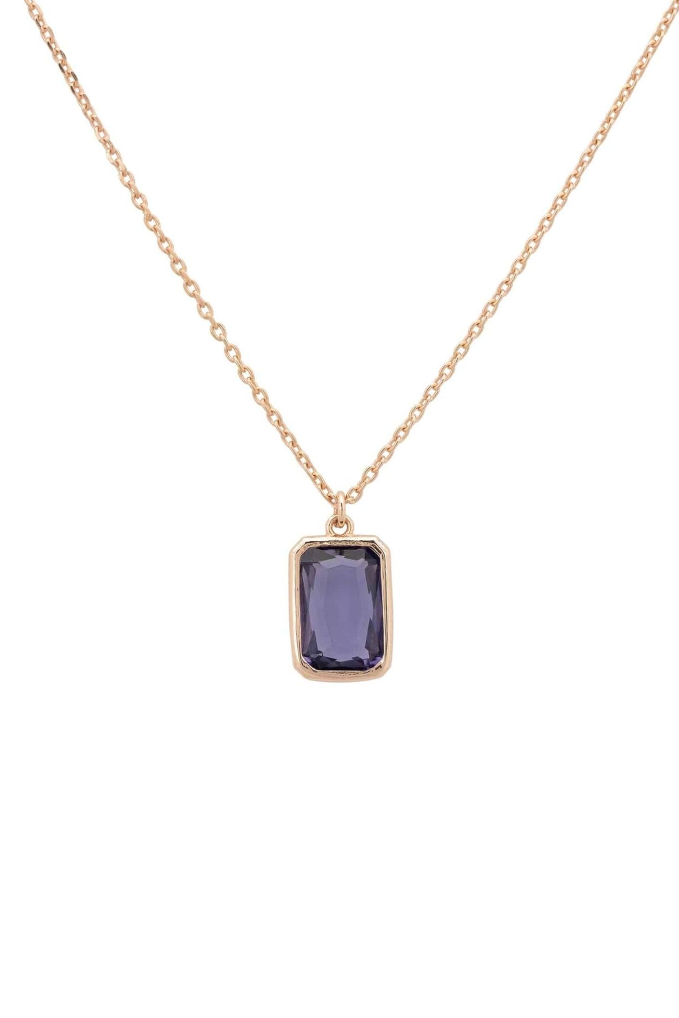 Portofino Necklace Rosegold Amethyst - LATELITA Necklaces