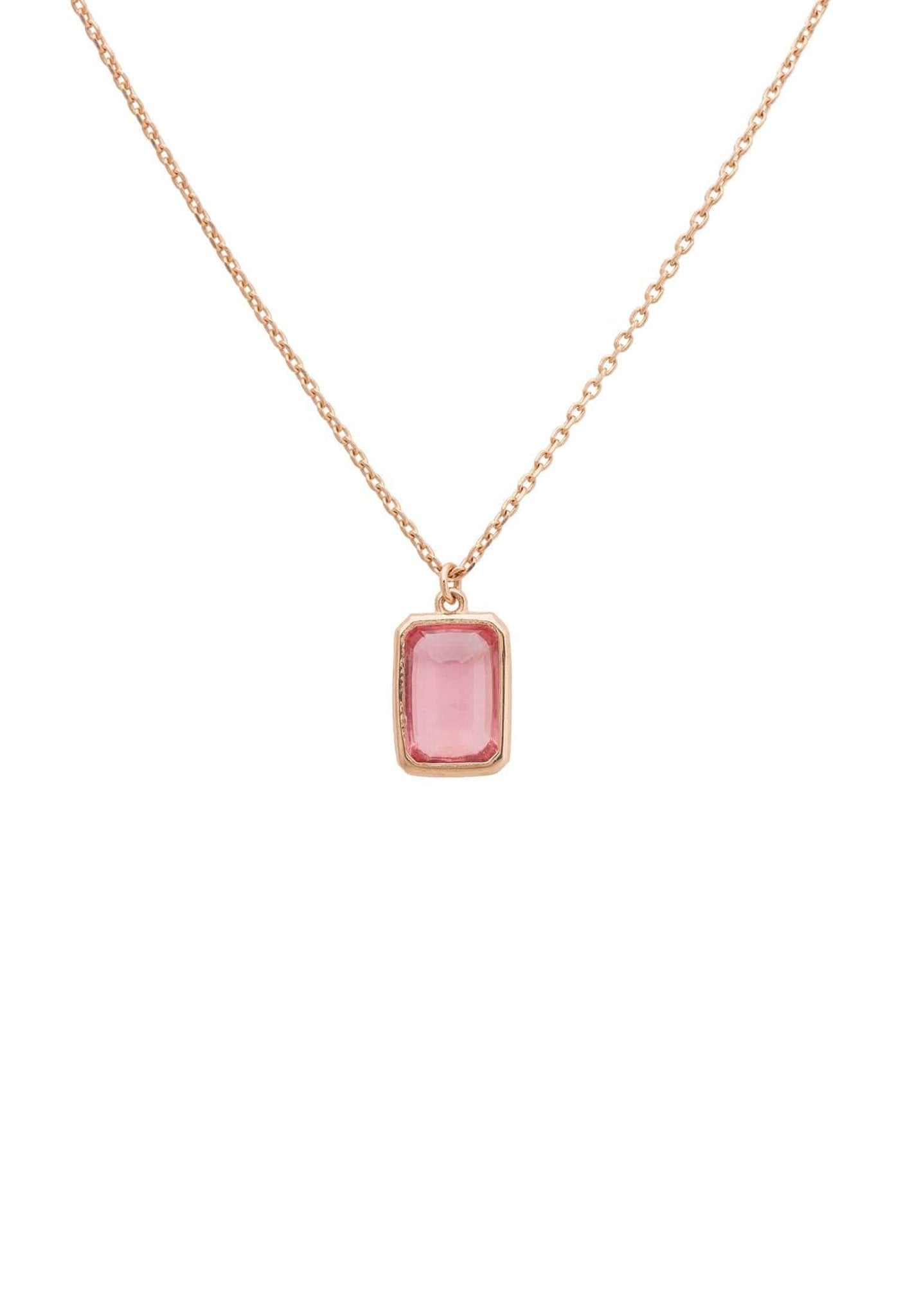 Portofino Necklace Rosegold Pink Tourmaline - LATELITA Necklaces