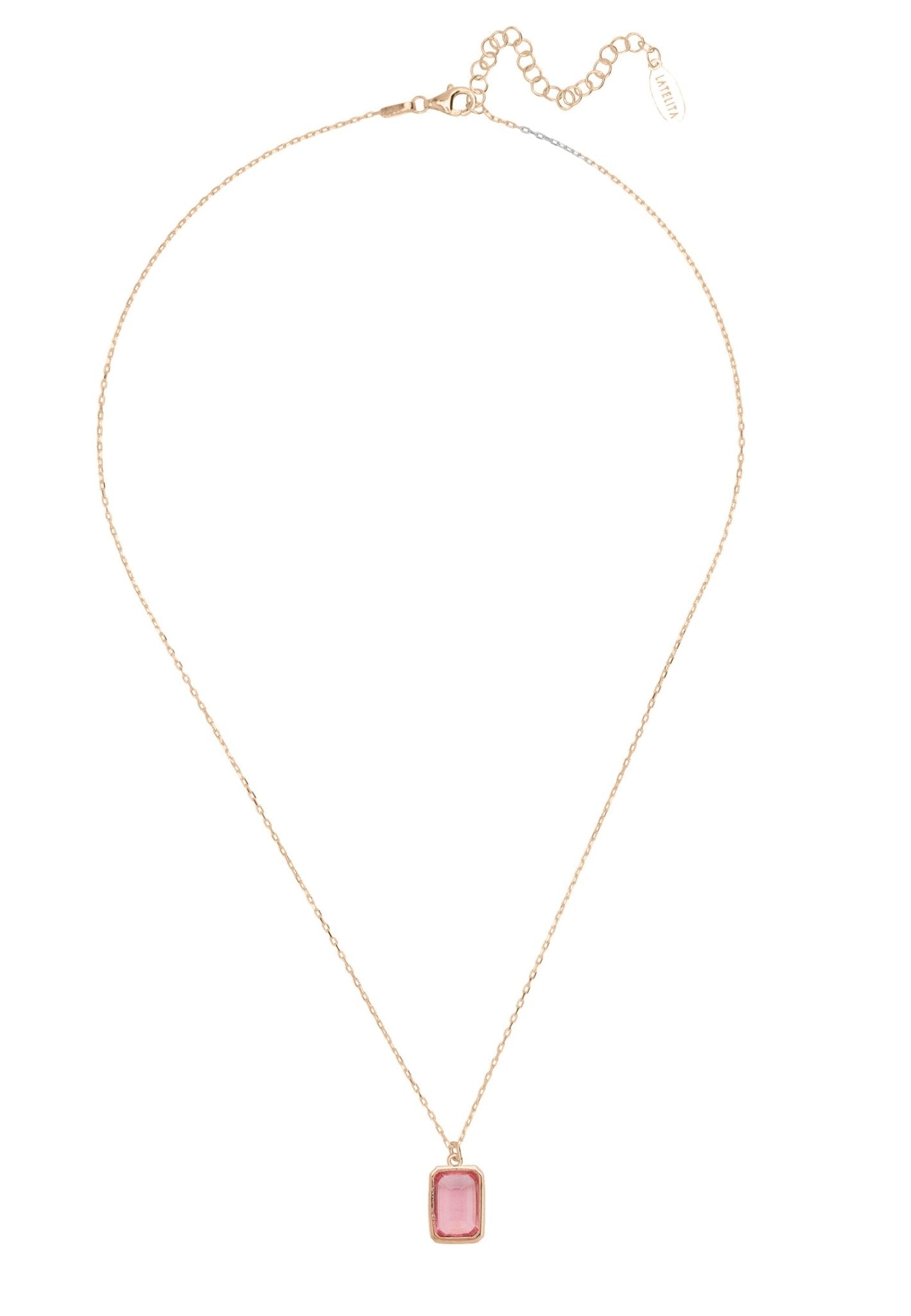 Portofino Necklace Rosegold Pink Tourmaline - LATELITA Necklaces