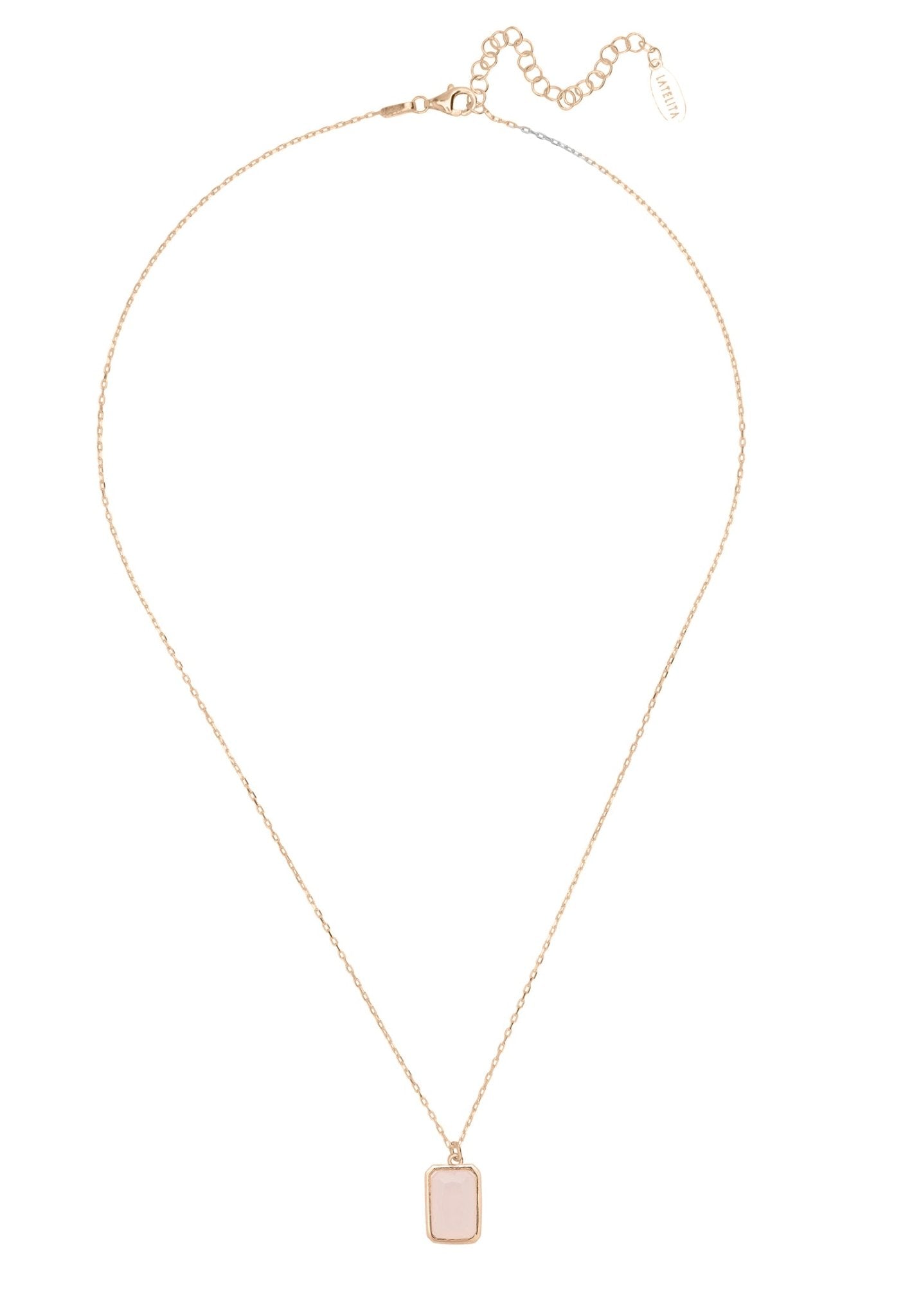 Portofino Necklace Rosegold Rose Quartz - LATELITA Necklaces