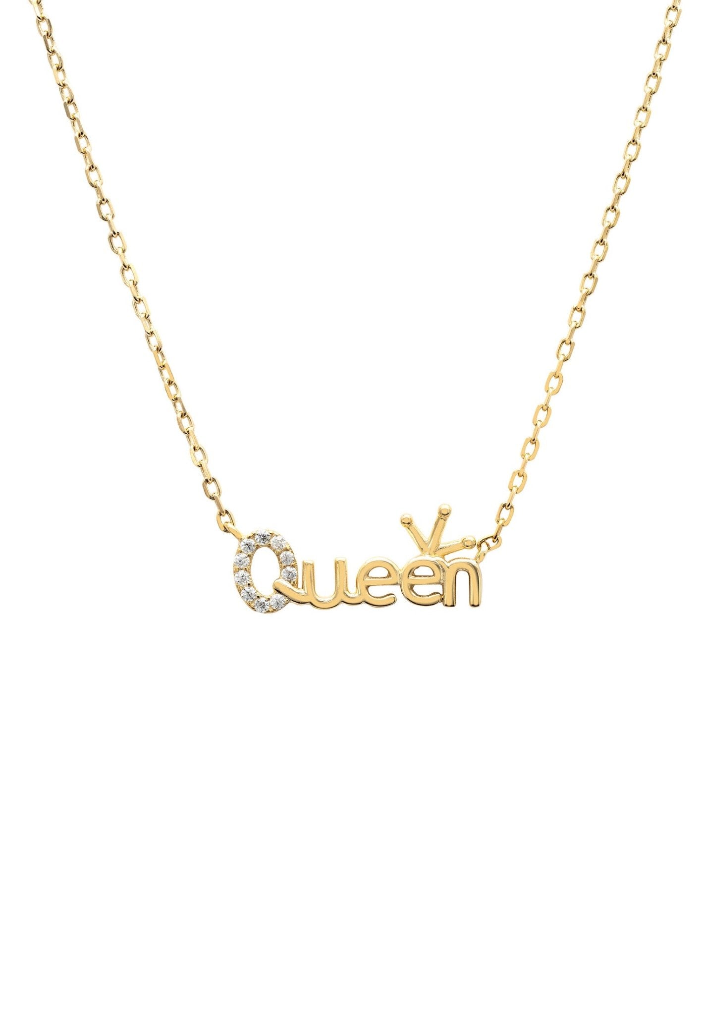 Queen Is The Word Necklace Gold - LATELITA Necklaces