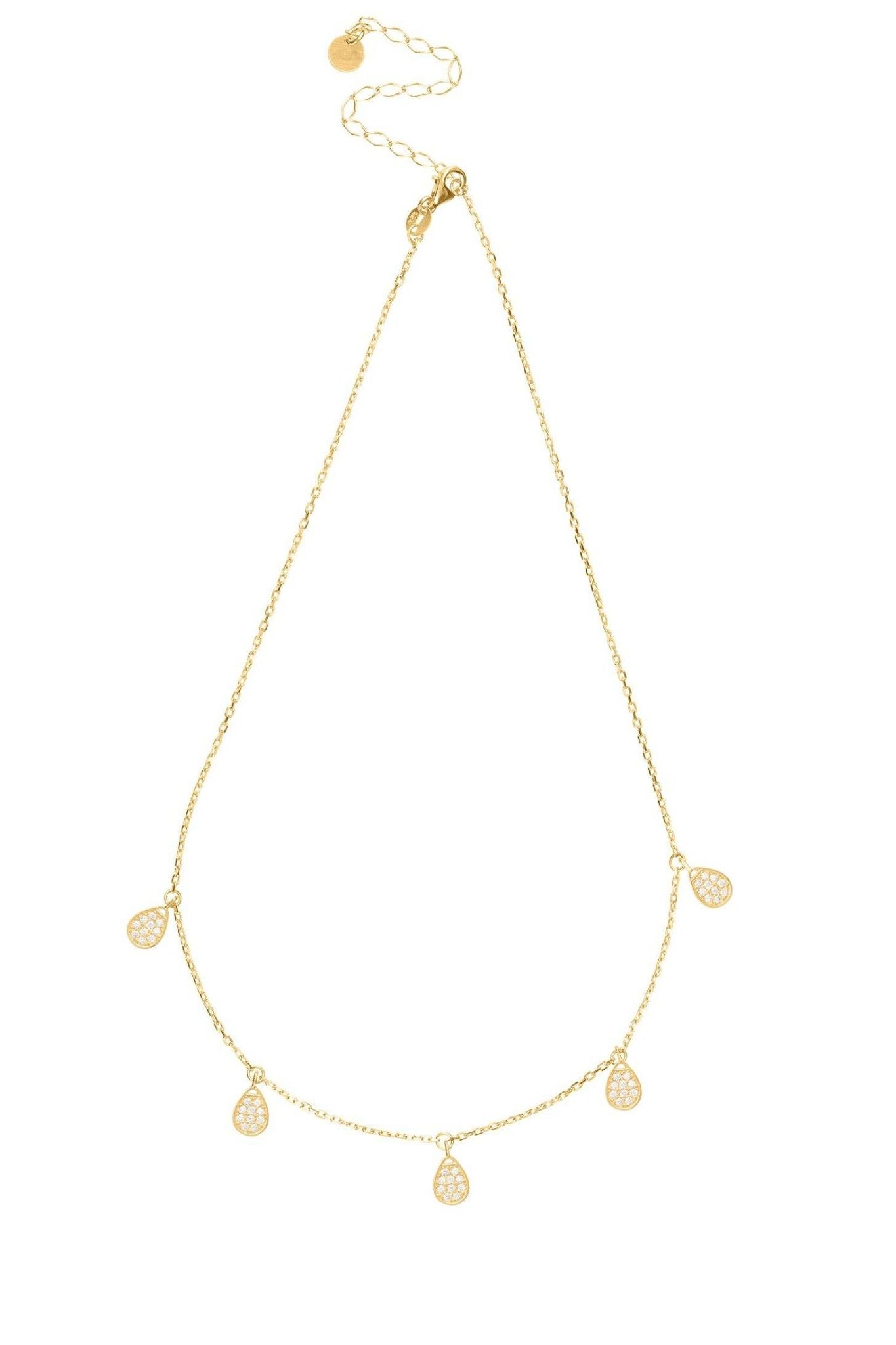 Rain Teardrops Choker Necklace Gold - LATELITA Necklaces