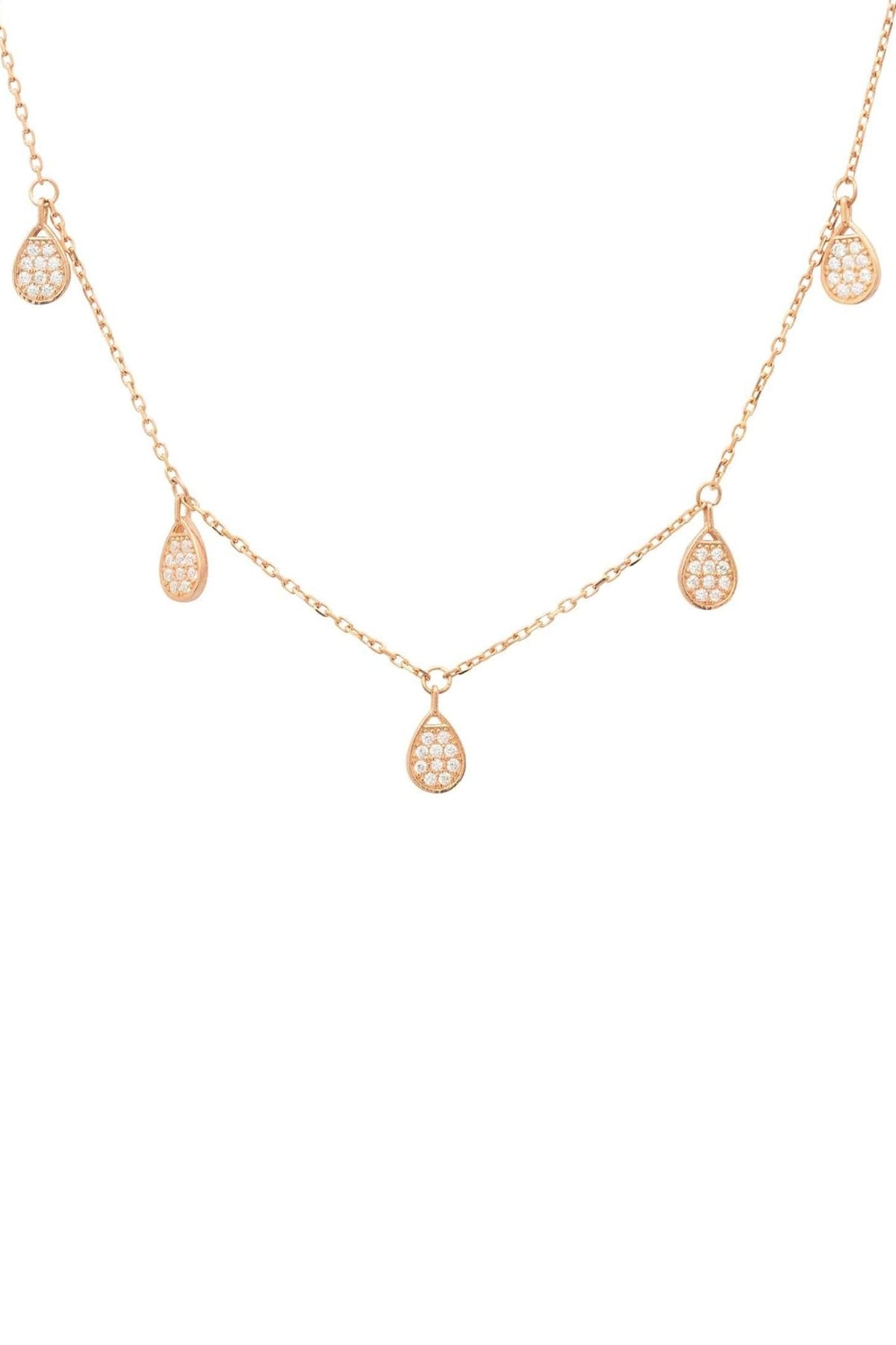 Rain Teardrops Choker Necklace Rosegold - LATELITA Necklaces