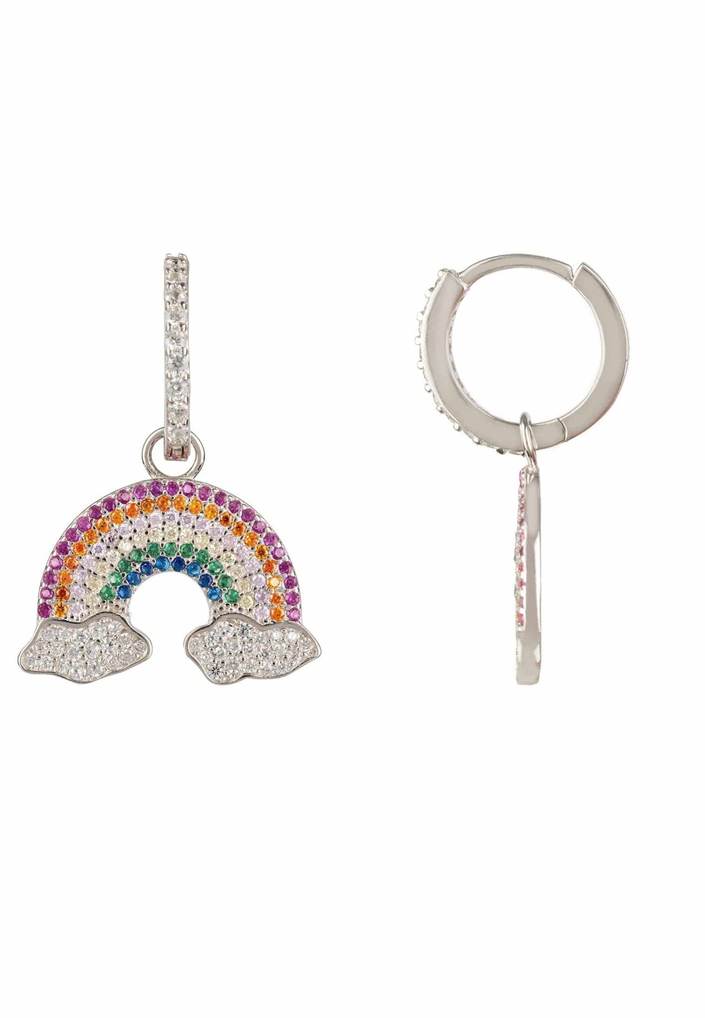 Rainbow Colourful Drop Earrings Silver - LATELITA Earrings