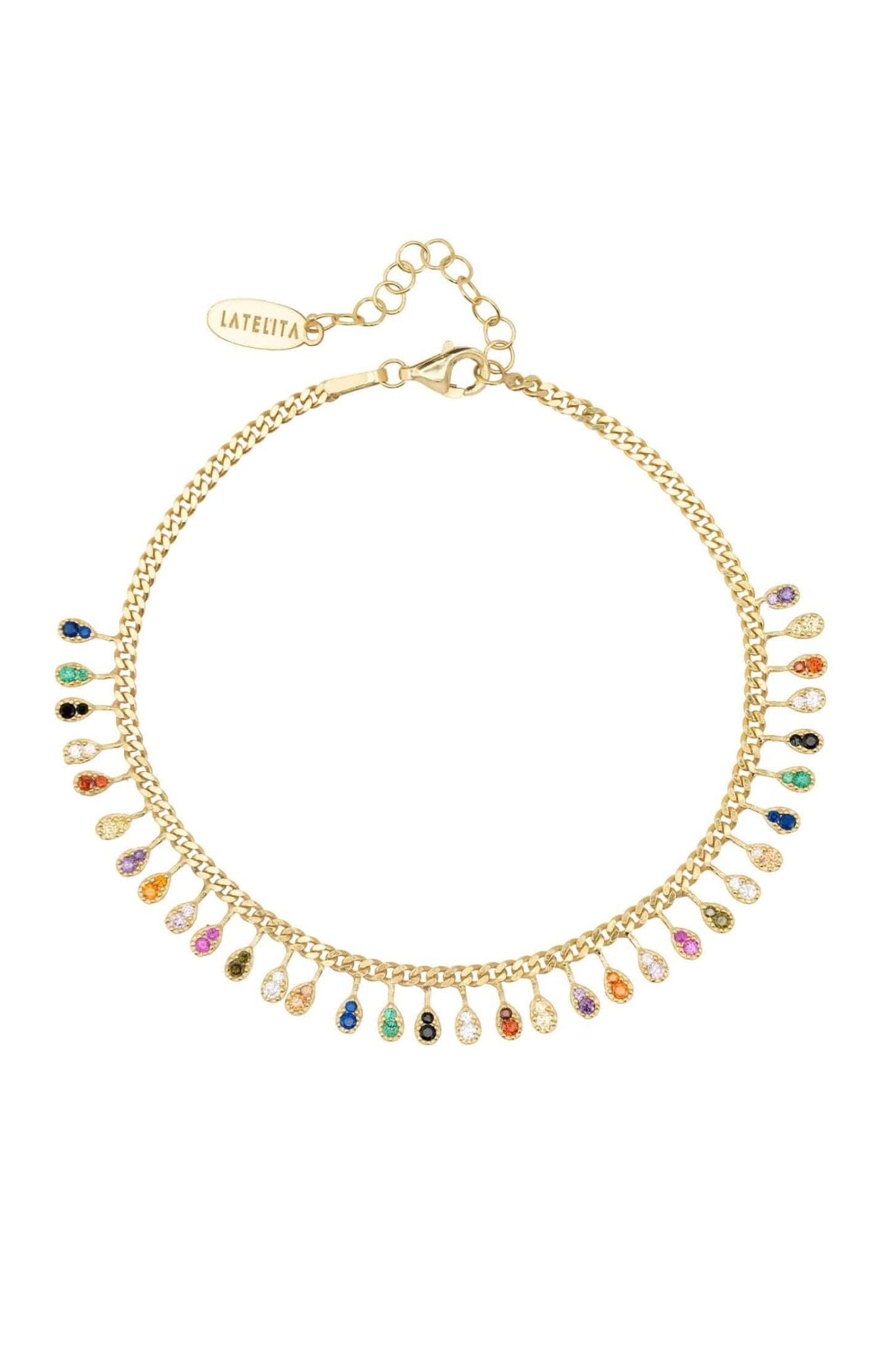 Rainbow Droplets Bracelet Gold - LATELITA Bracelets