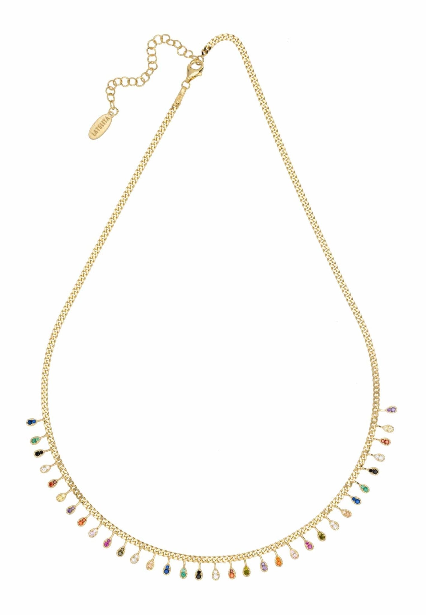 Rainbow Droplets Necklace Gold - LATELITA Necklaces