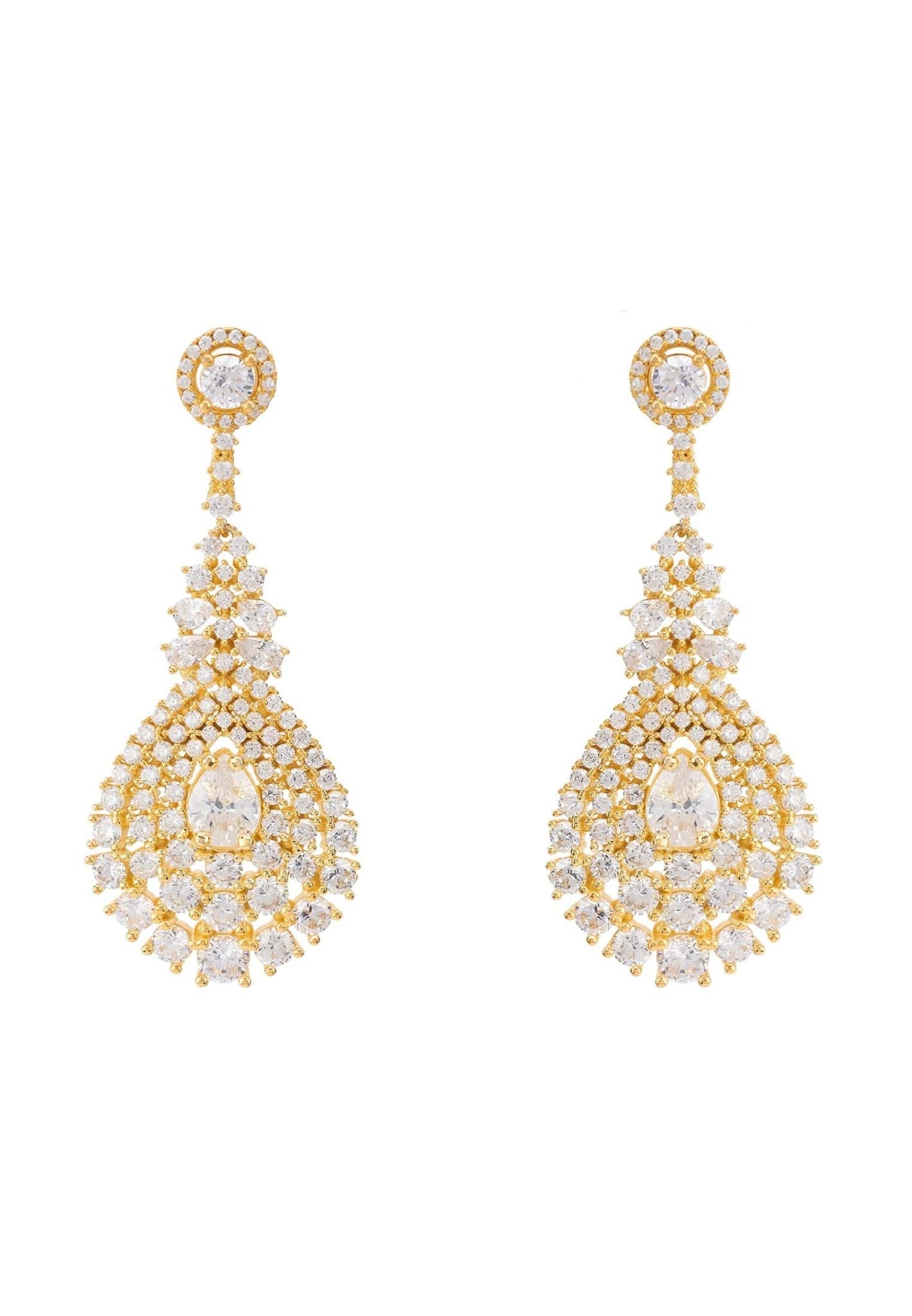 Regency Drop Earrings Gold - LATELITA Earrings