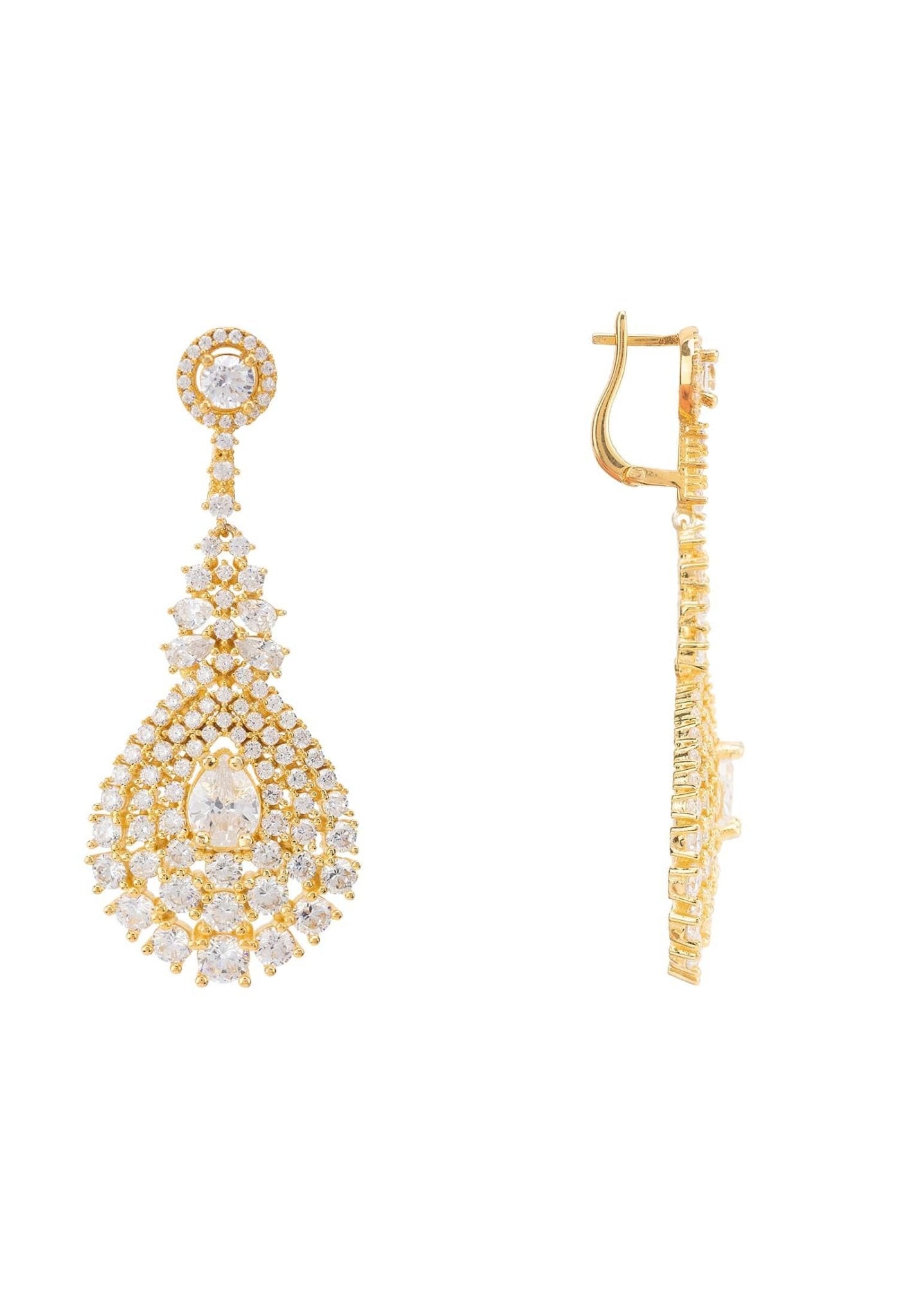 Regency Drop Earrings Gold - LATELITA Earrings
