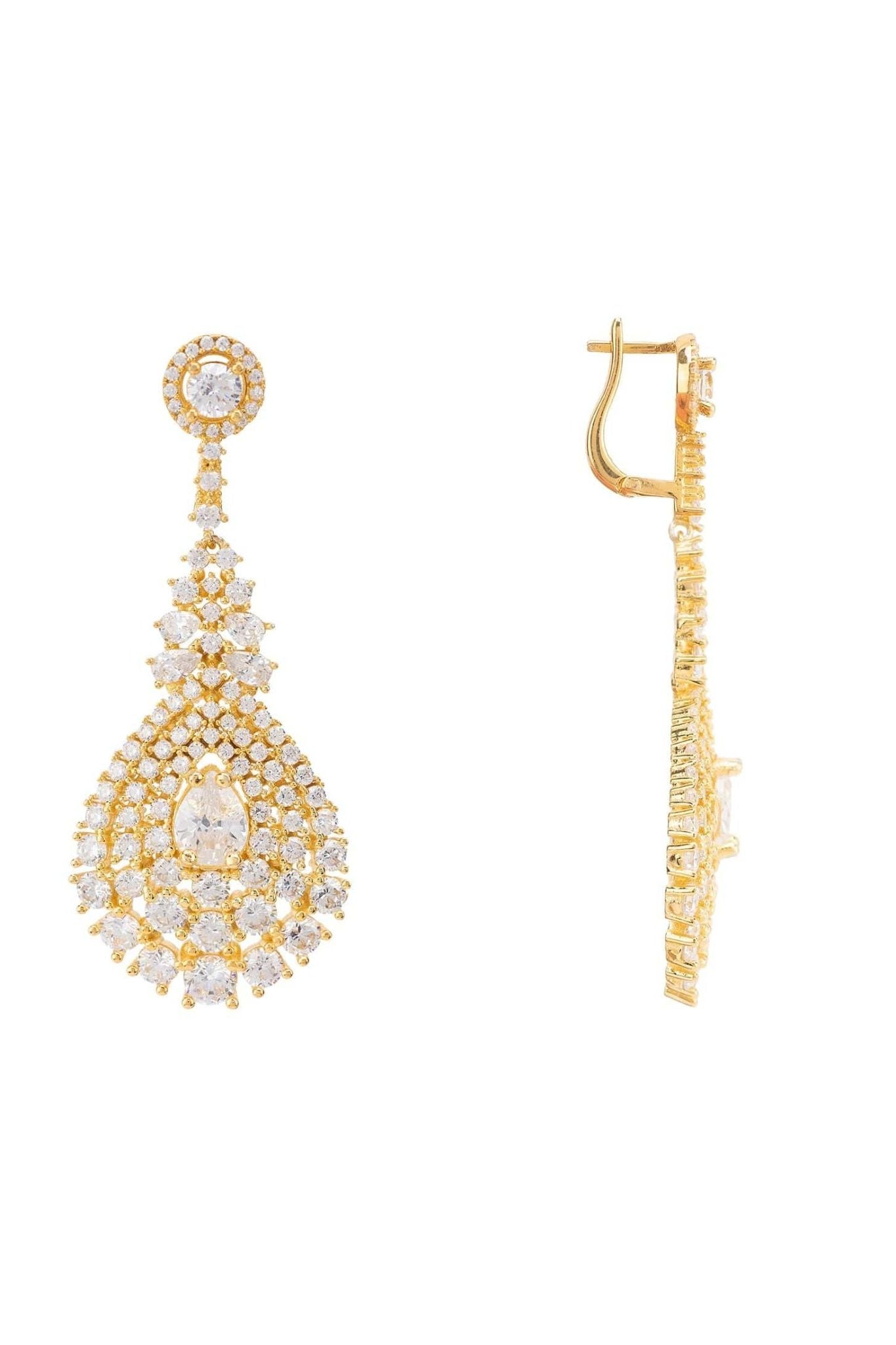 Regency Drop Earrings Gold - LATELITA Earrings