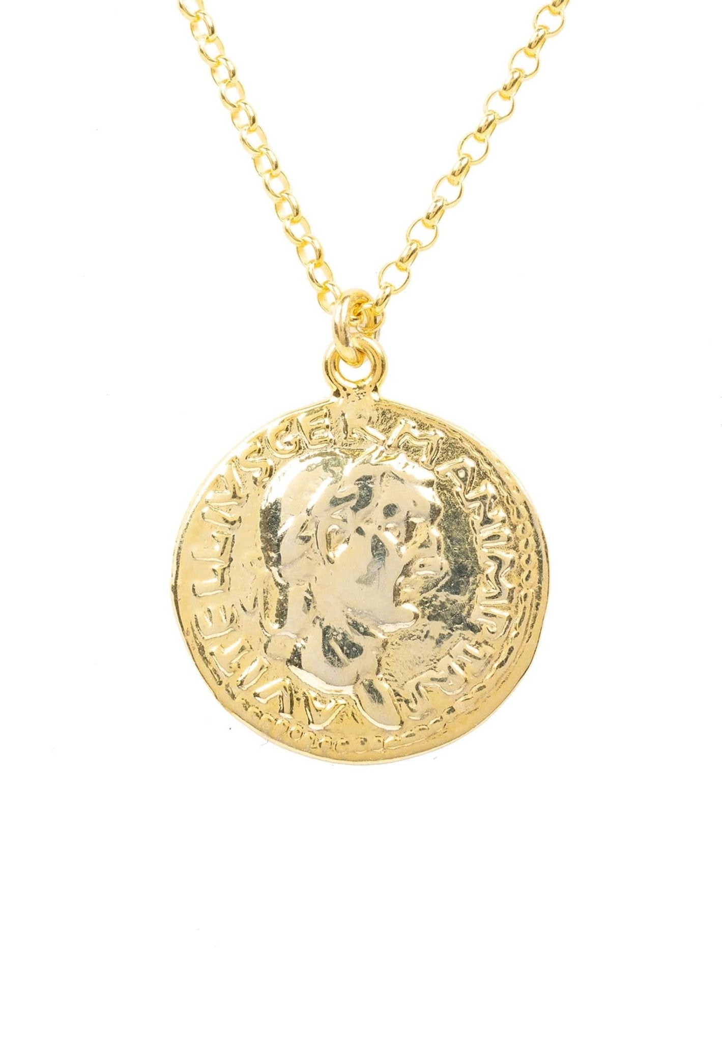 Roman Coin Pendant Necklace Gold - LATELITA Necklaces