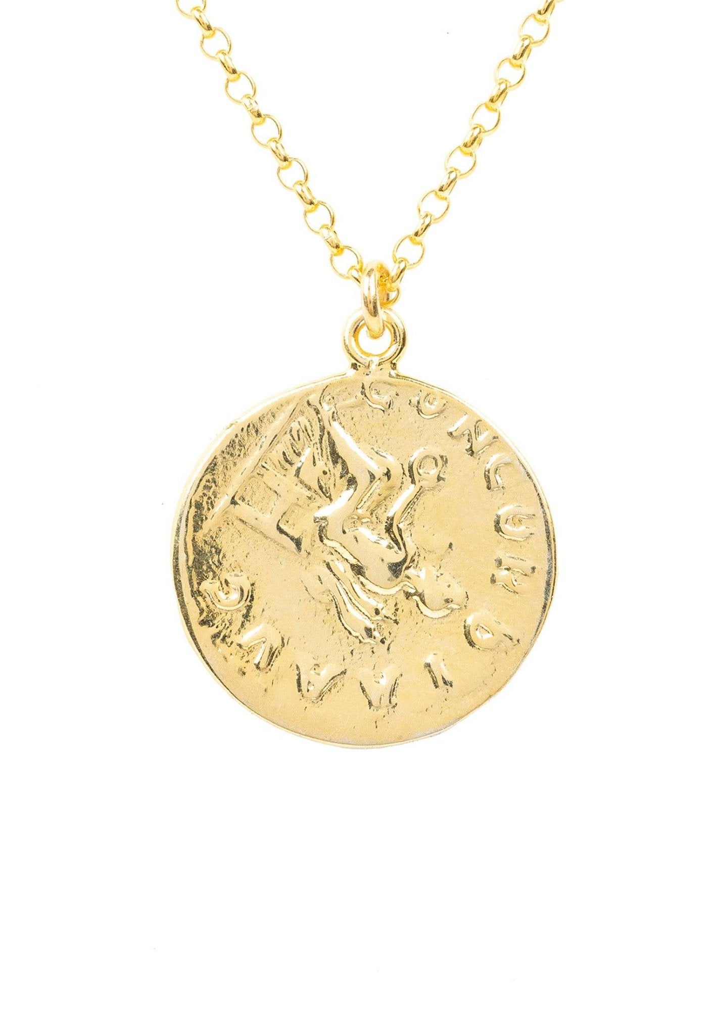Roman Coin Pendant Necklace Gold - LATELITA Necklaces