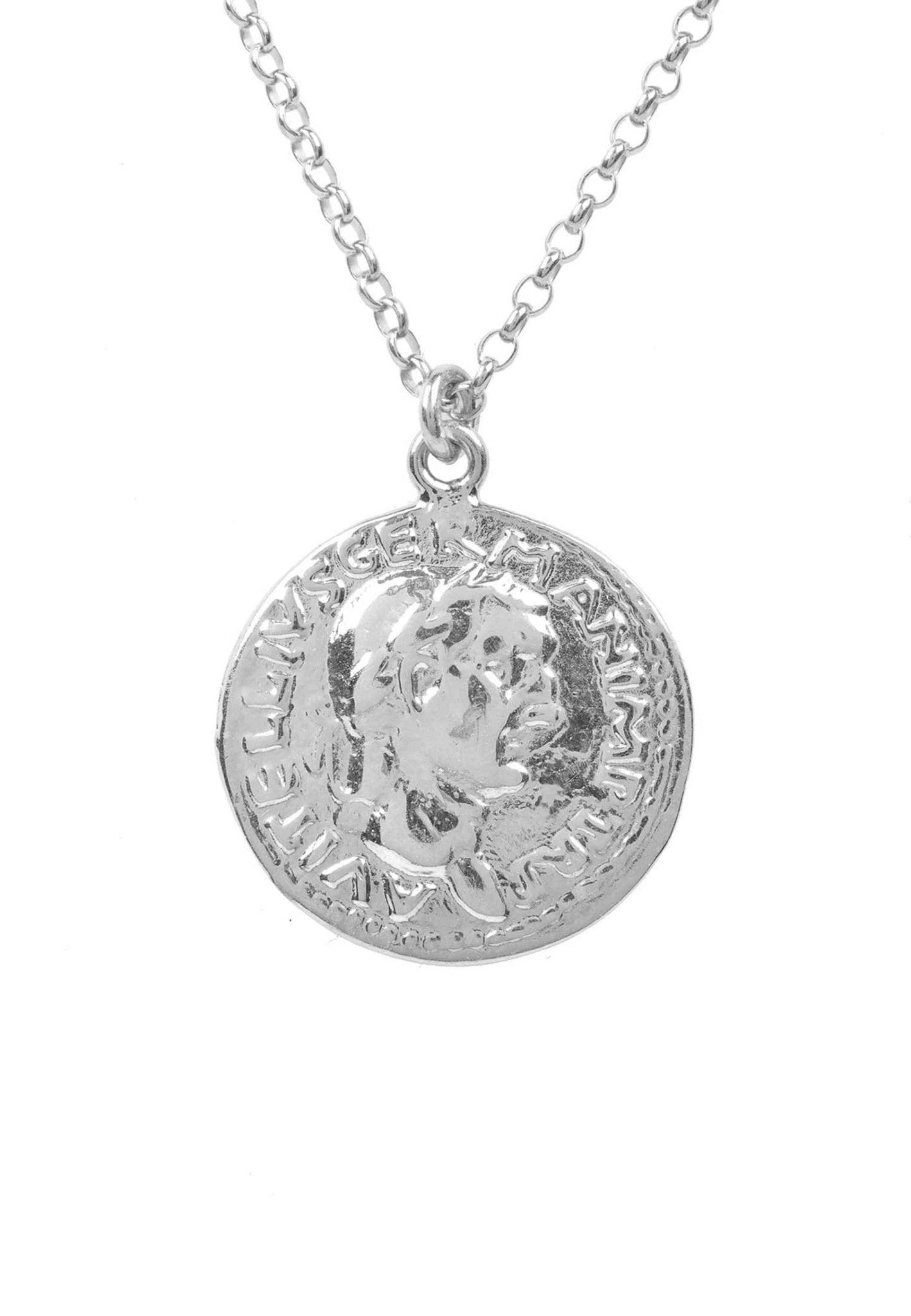 Roman Coin Pendant Necklace Silver - LATELITA Necklaces