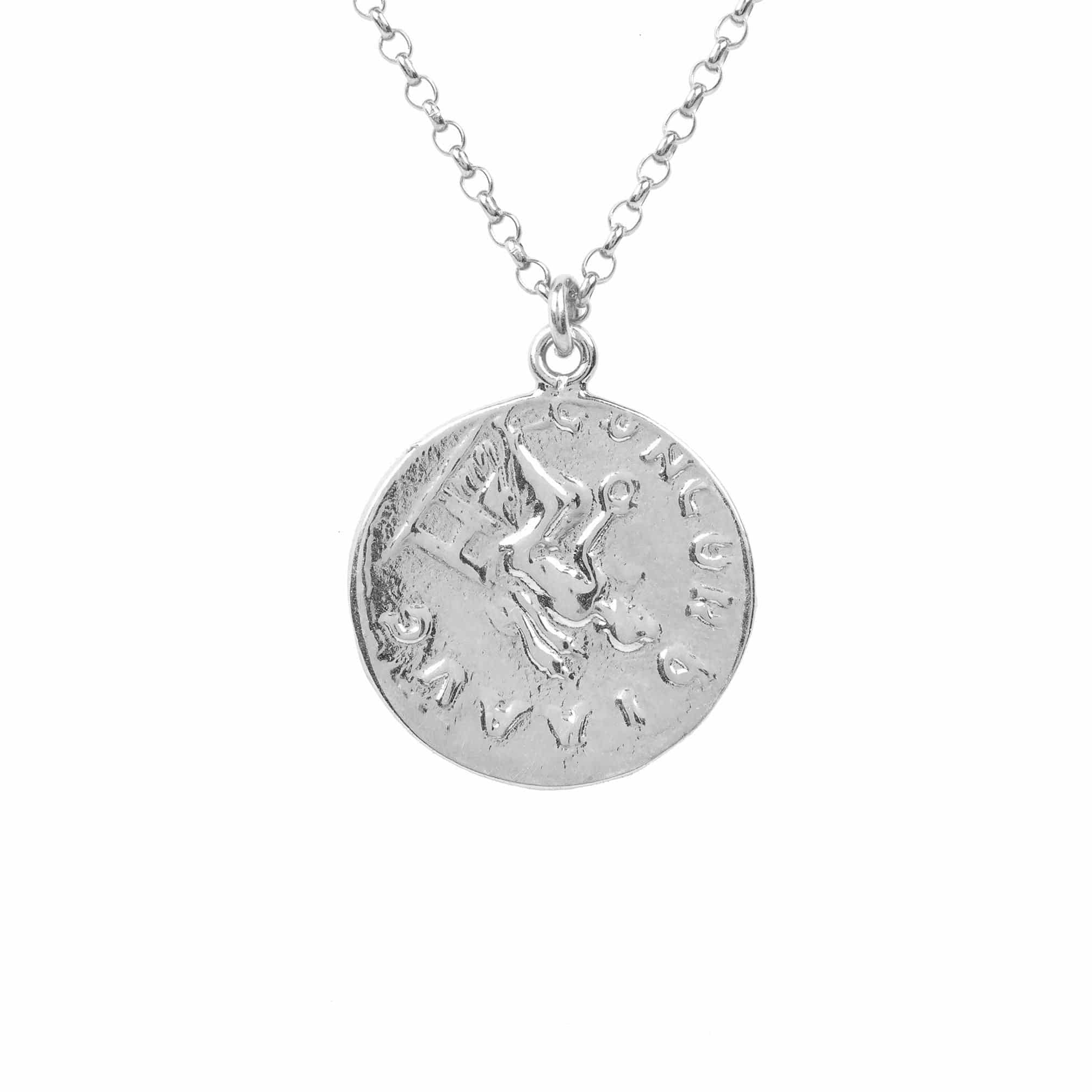 Roman Coin Pendant Necklace Silver - LATELITA Necklaces