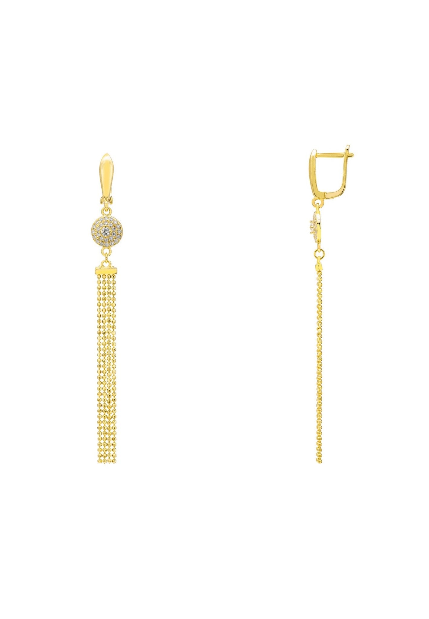 Round Tassel Drop Earrings Gold - LATELITA Earrings