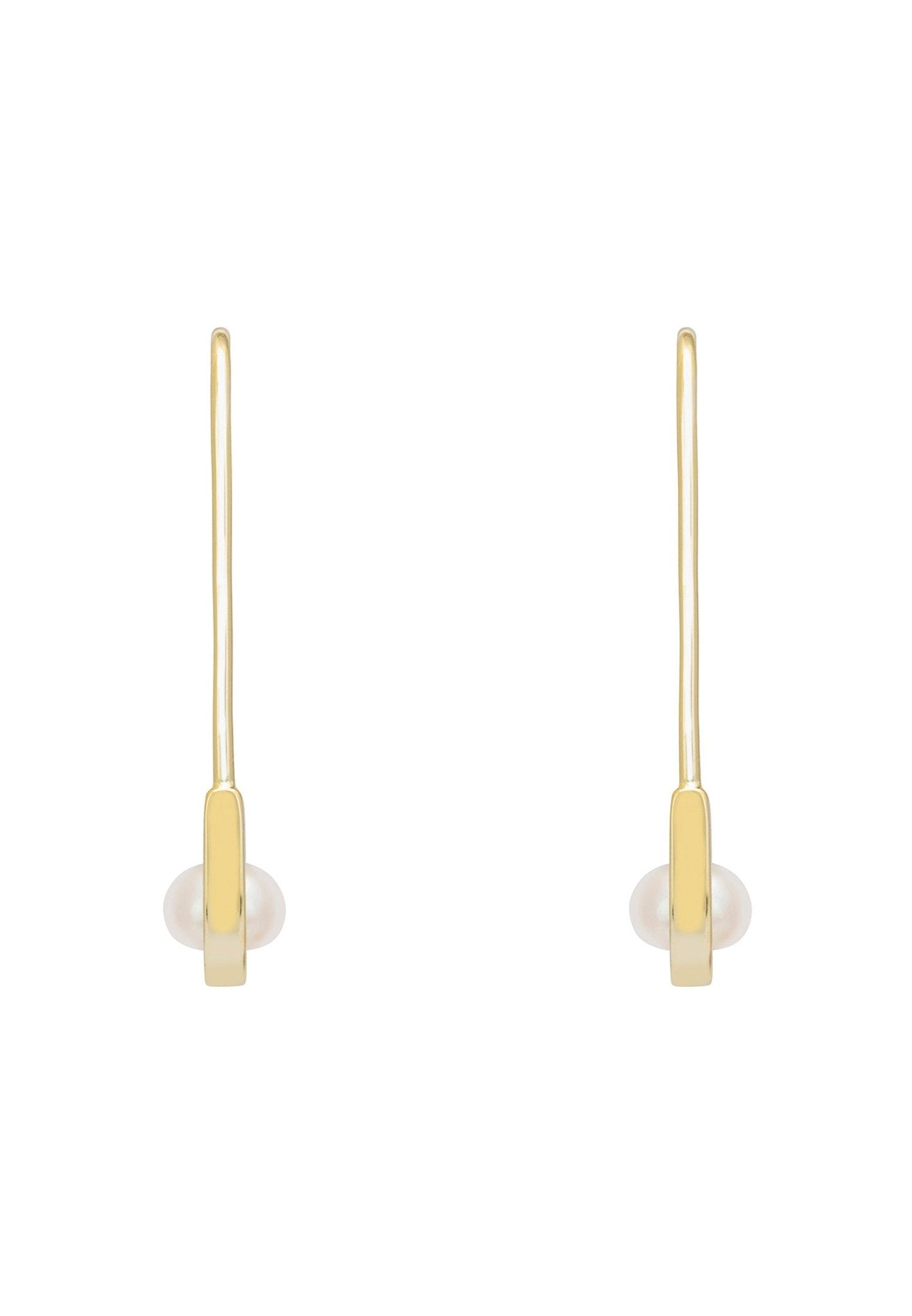 Safety Pin Pearl Earrings Gold - LATELITA Earrings