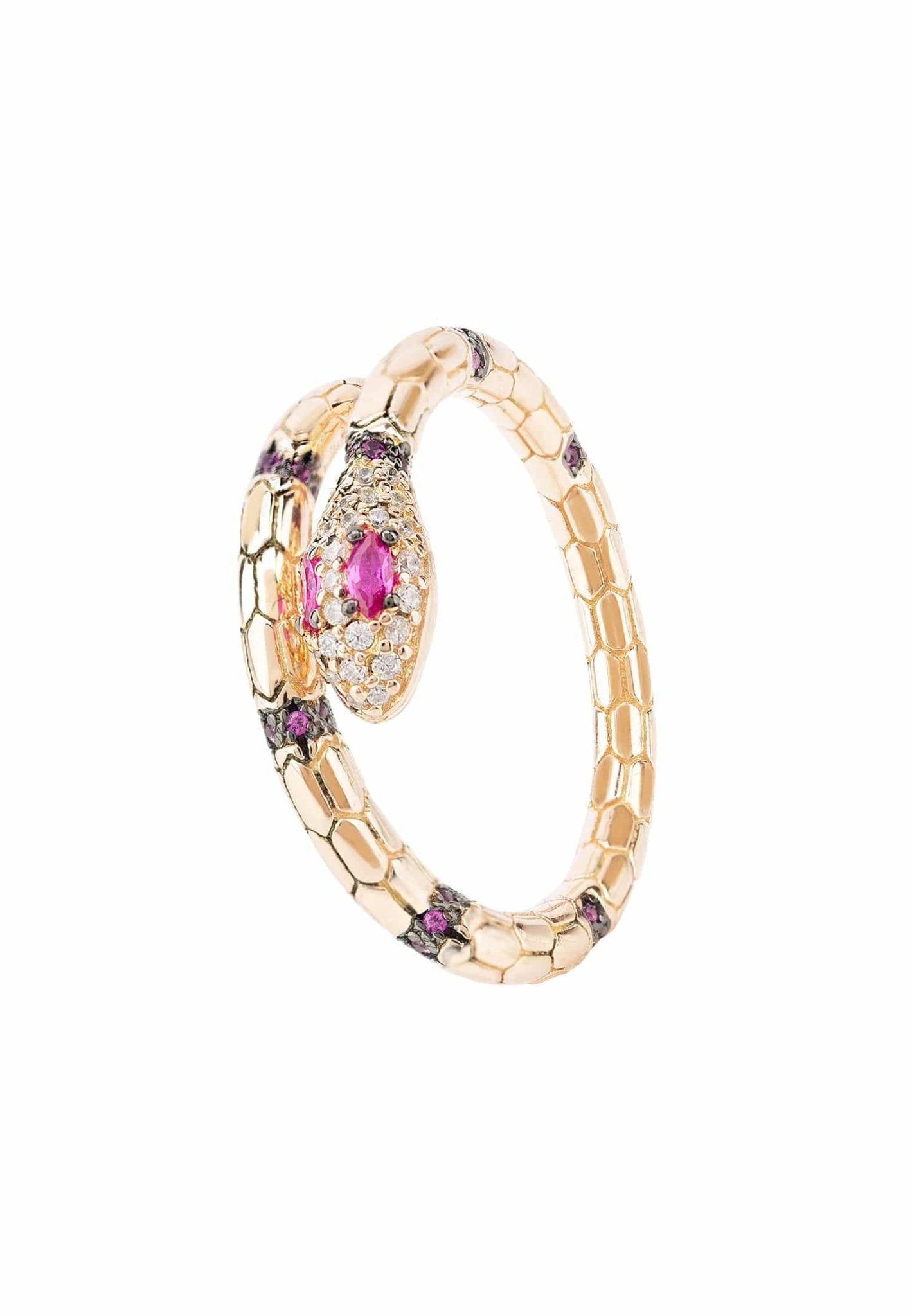 Salazar Snake Ring Ruby Pink Gold - LATELITA Rings