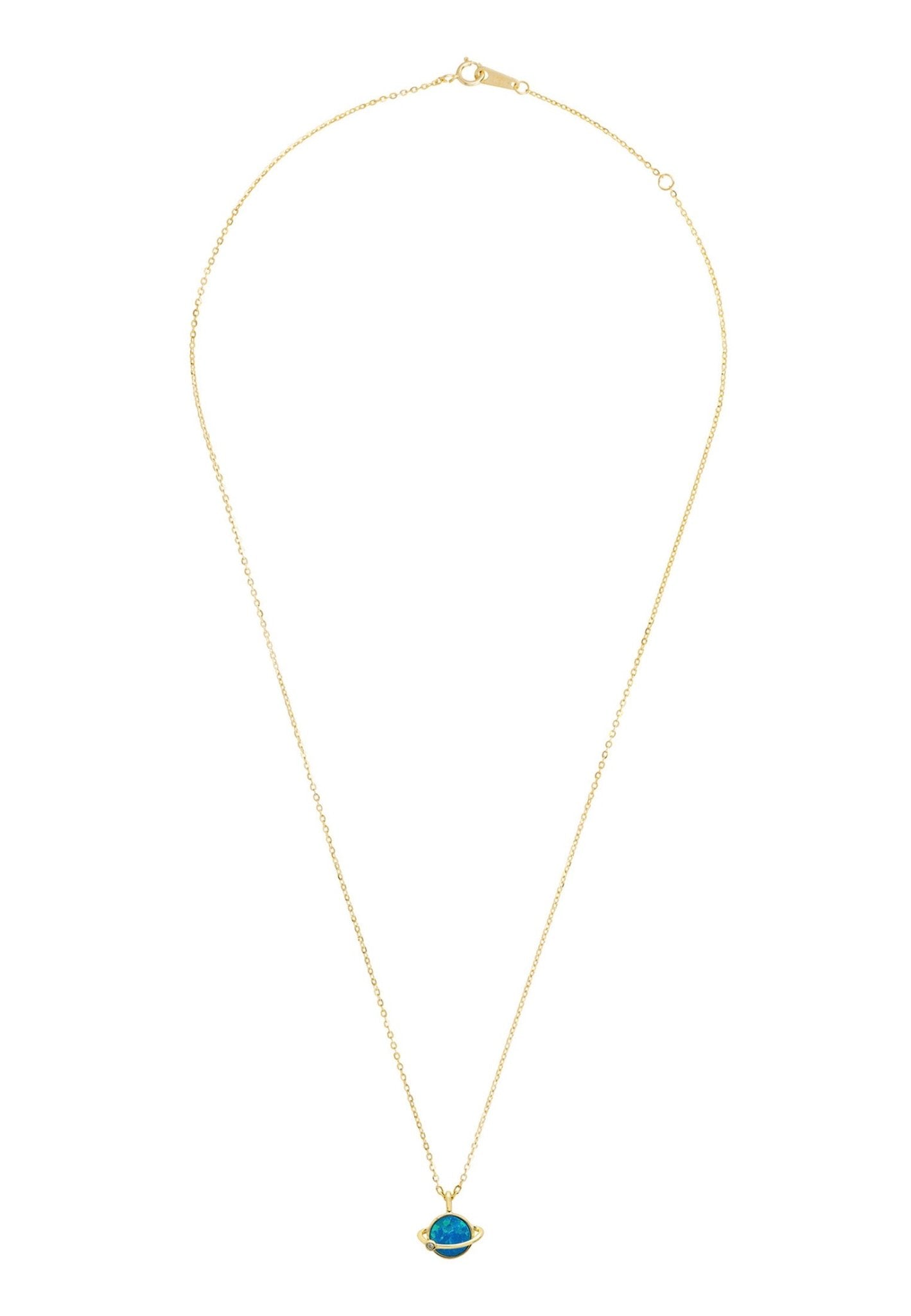 Saturn Galactic Opalite Necklace Gold - LATELITA Necklaces