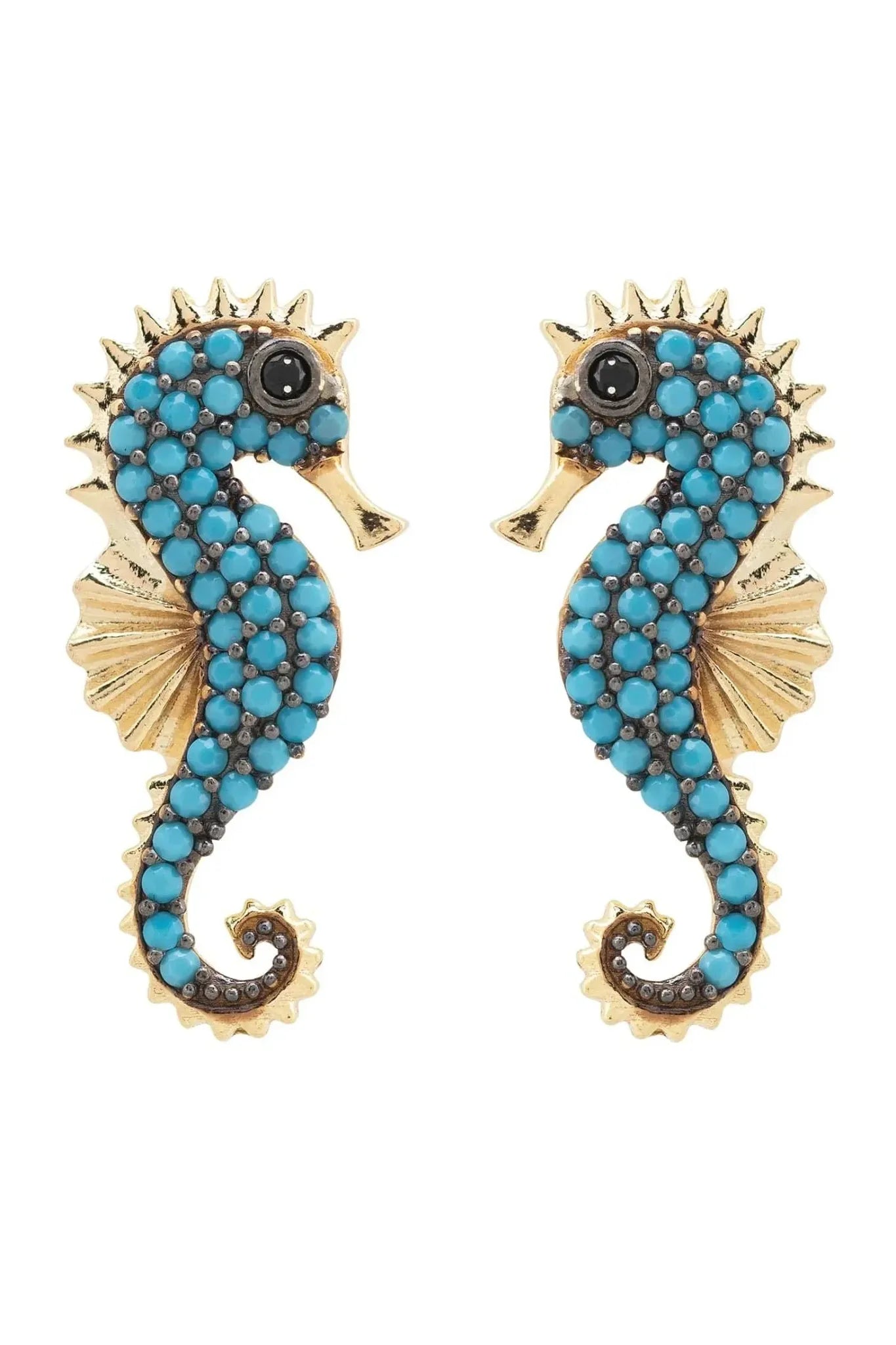 Seahorse Turquoise Earrings Gold - LATELITA Earrings