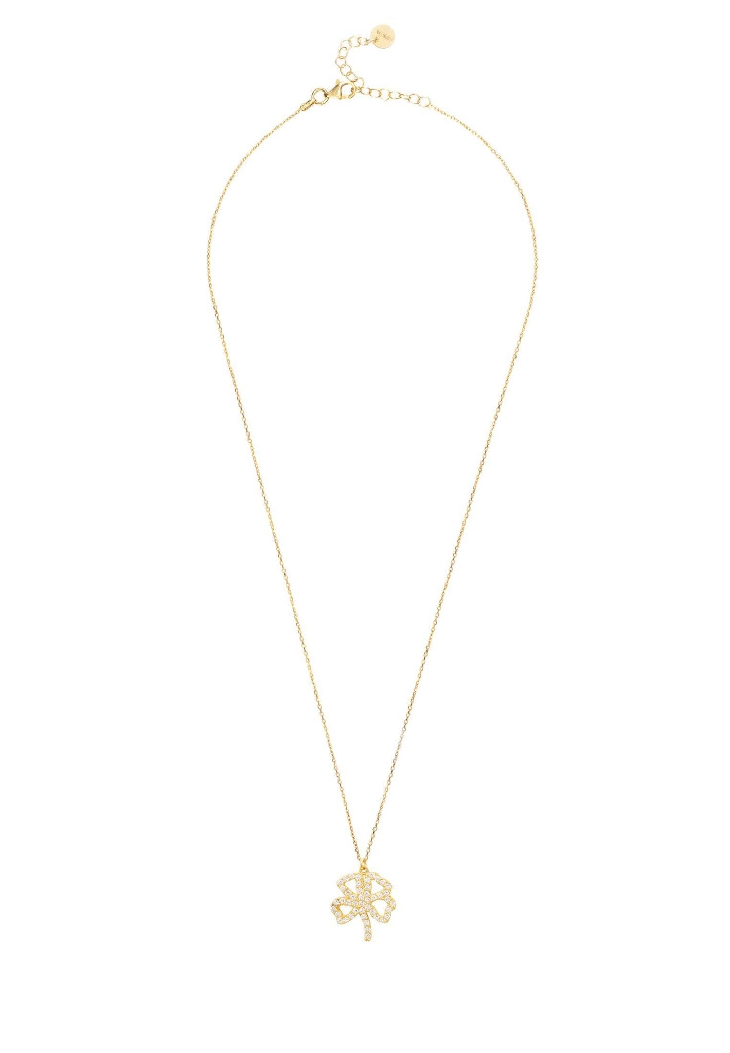 Shamrock Lucky Clover Necklace Gold - LATELITA Necklaces