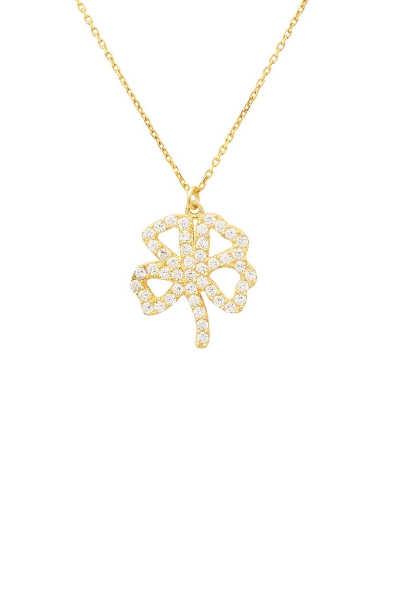 Shamrock Lucky Clover Necklace Gold - LATELITA Necklaces