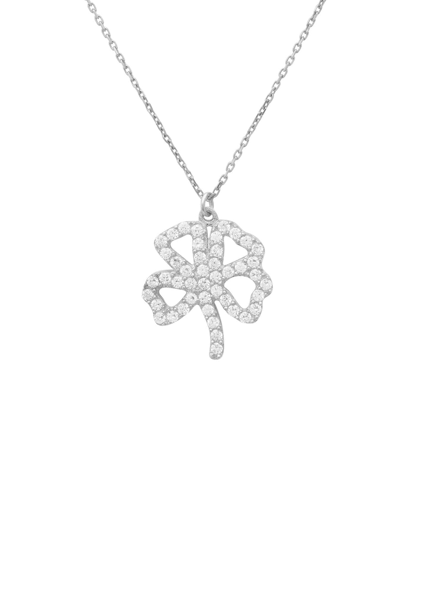 Shamrock Lucky Clover Necklace Silver - LATELITA Necklaces